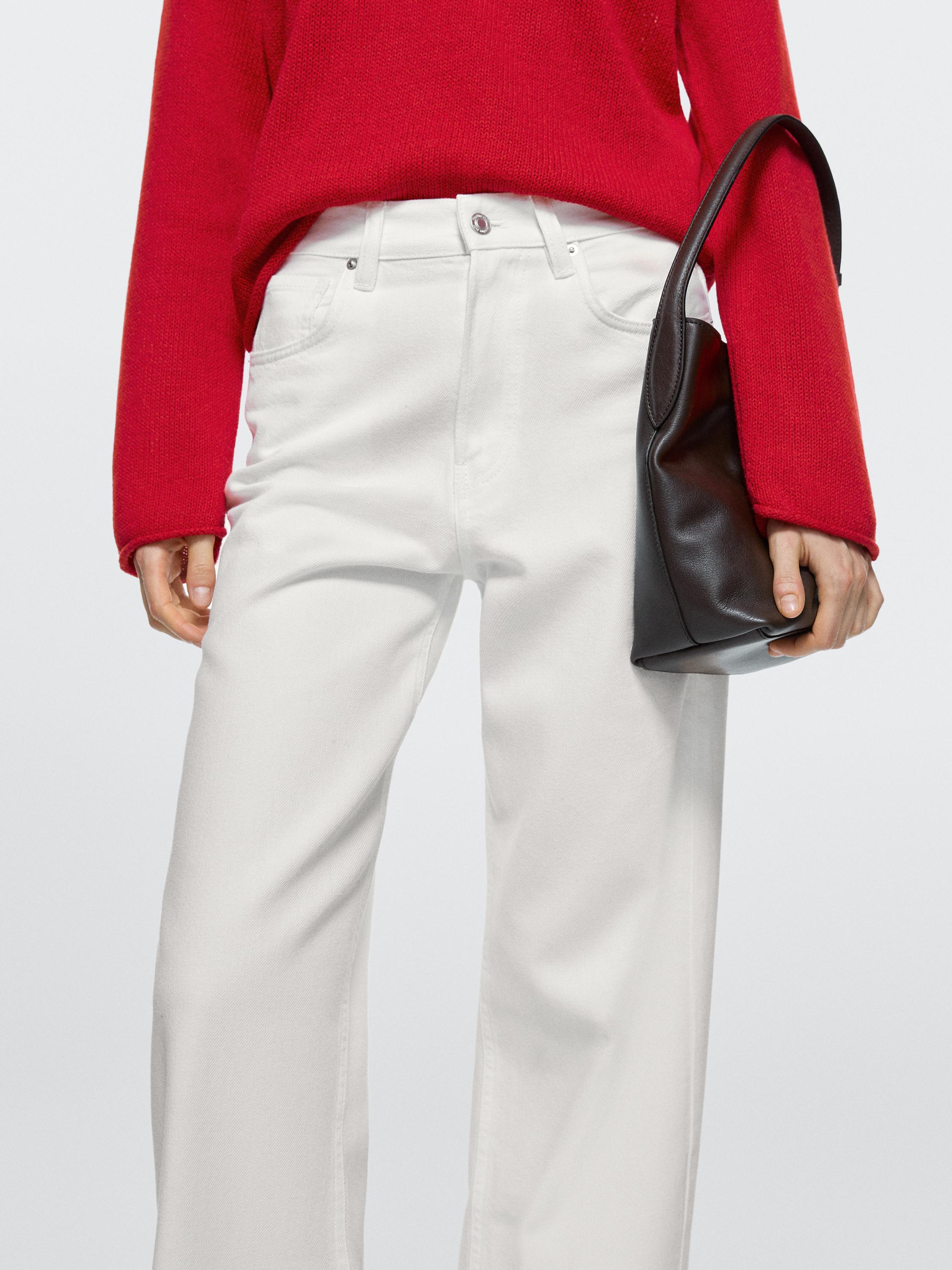 High-waist wide-leg jeans — Off white