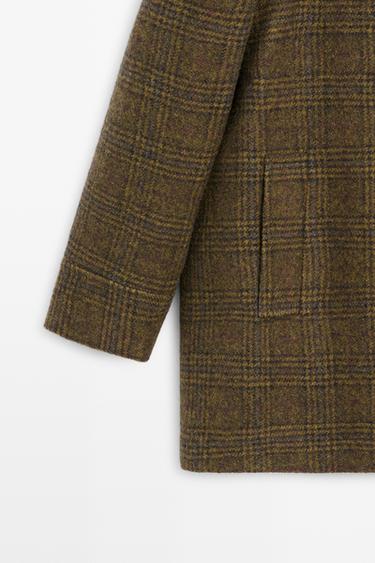 Medium coat with contrasting leather and suede detailing — Olive 7