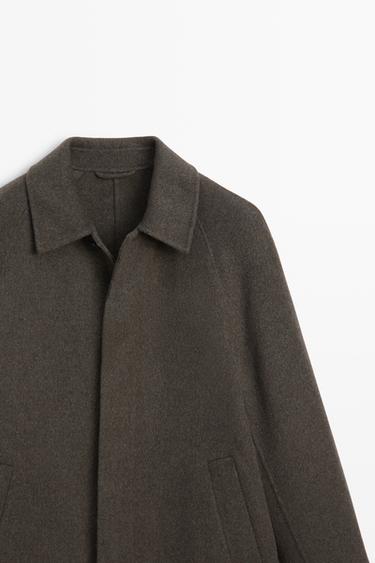 Long double-faced wool blend coat — BROWN 4