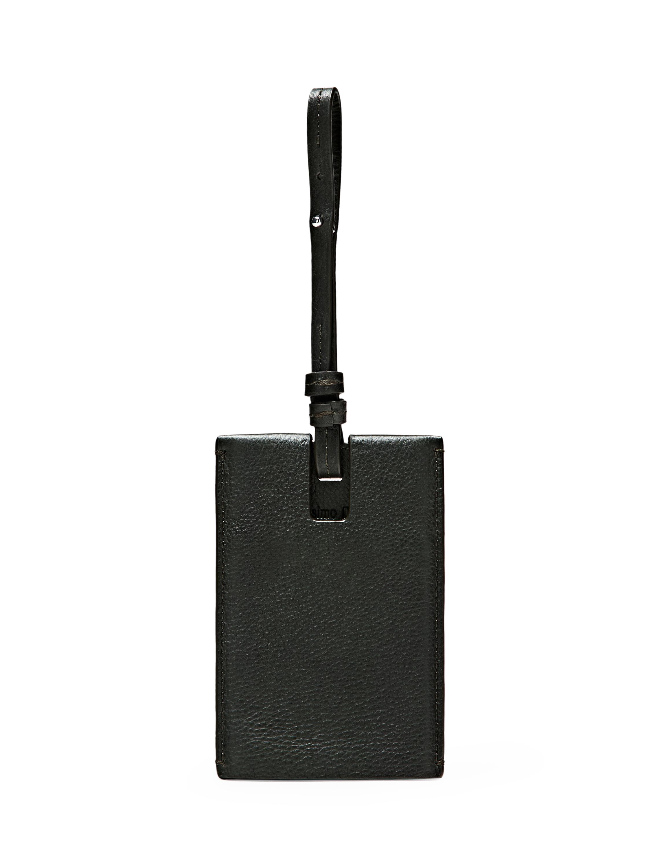 Nappa leather travel tag — GREEN