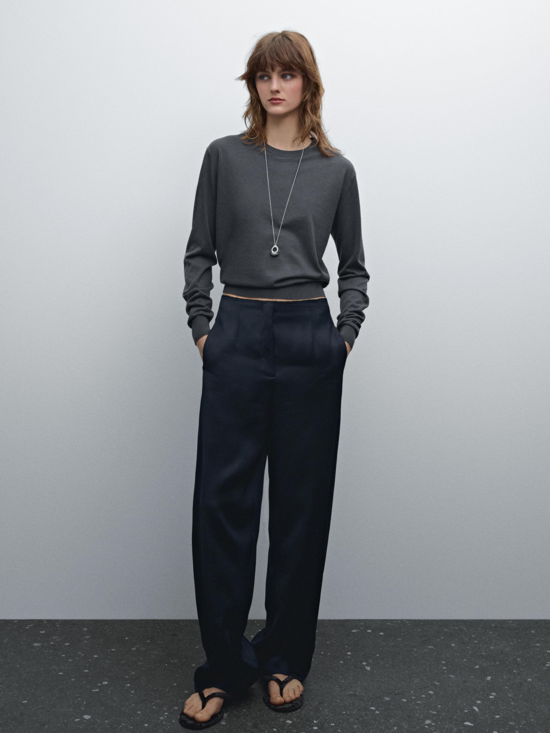 Pull en maille de coton mélangé