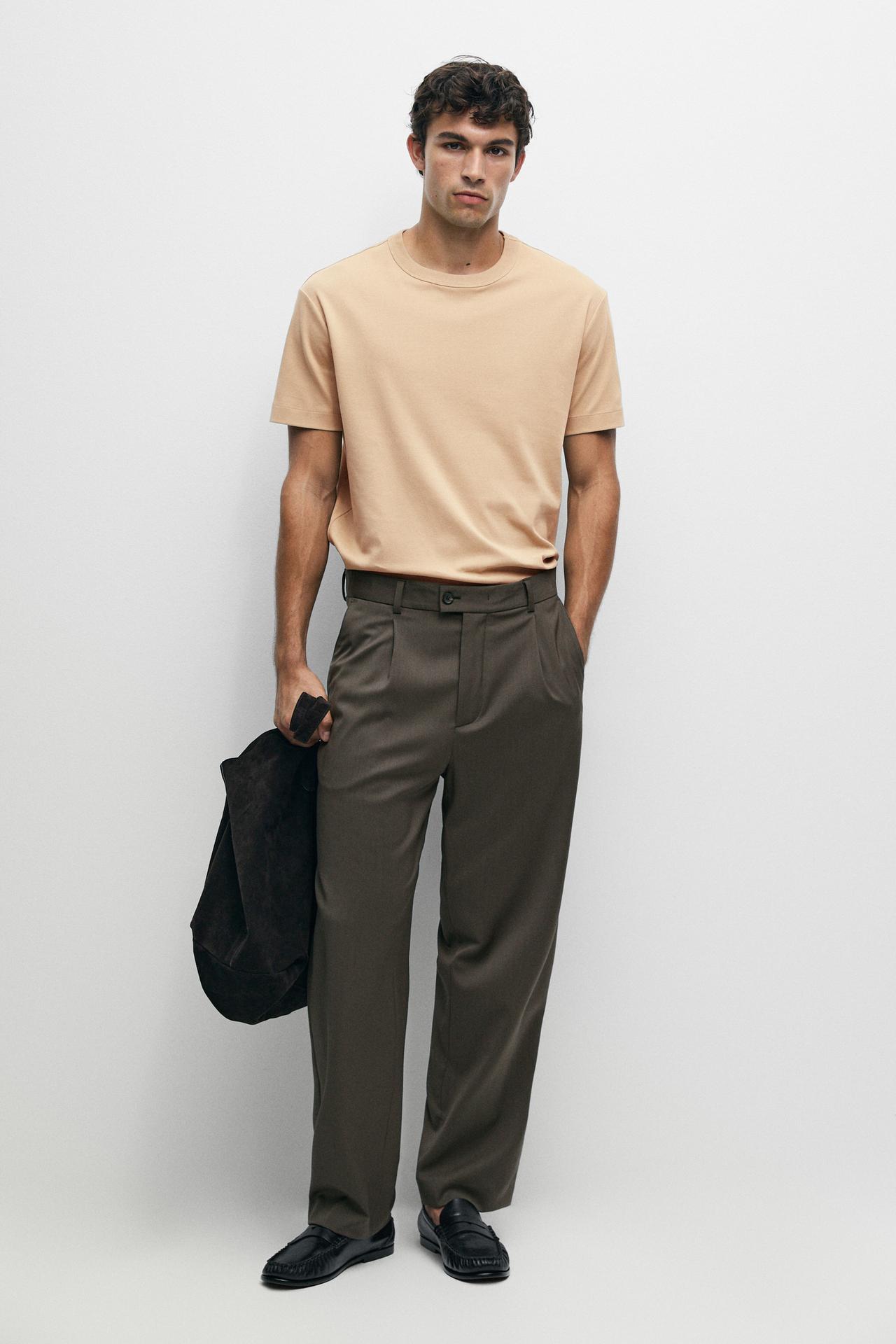 100% cotton short-sleeve T-shirt — CAMEL