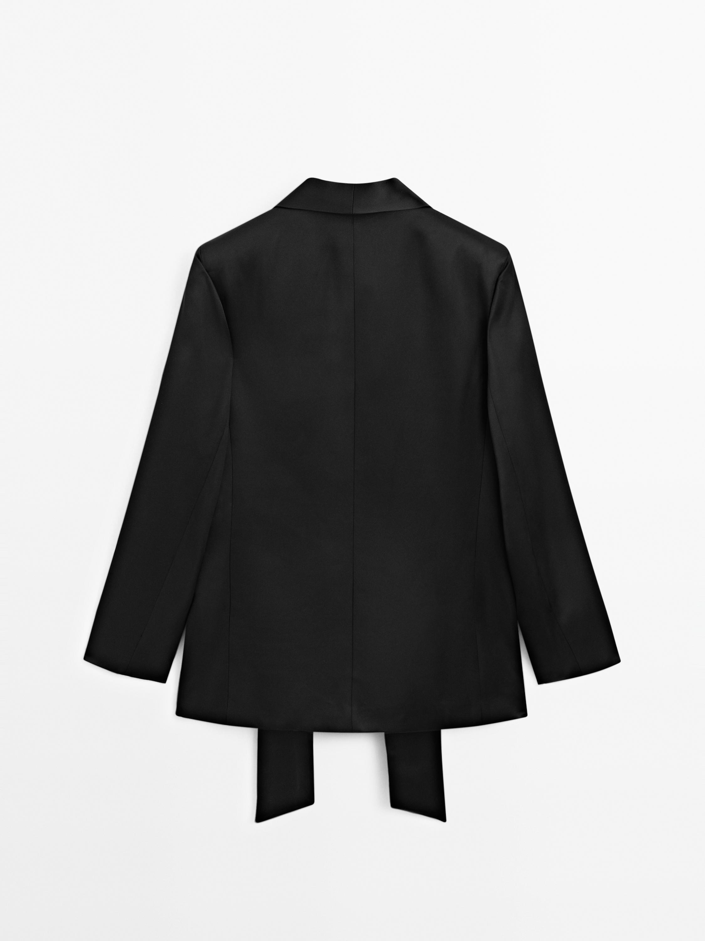 Blazer in Satinoptik mit Halstuch - STUDIO