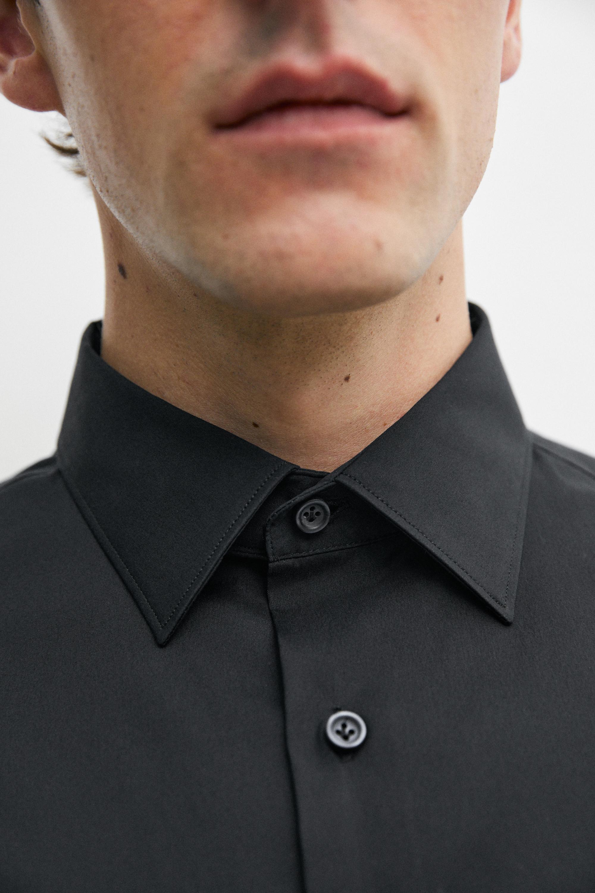 Slim fit stretch shirt — BLACK