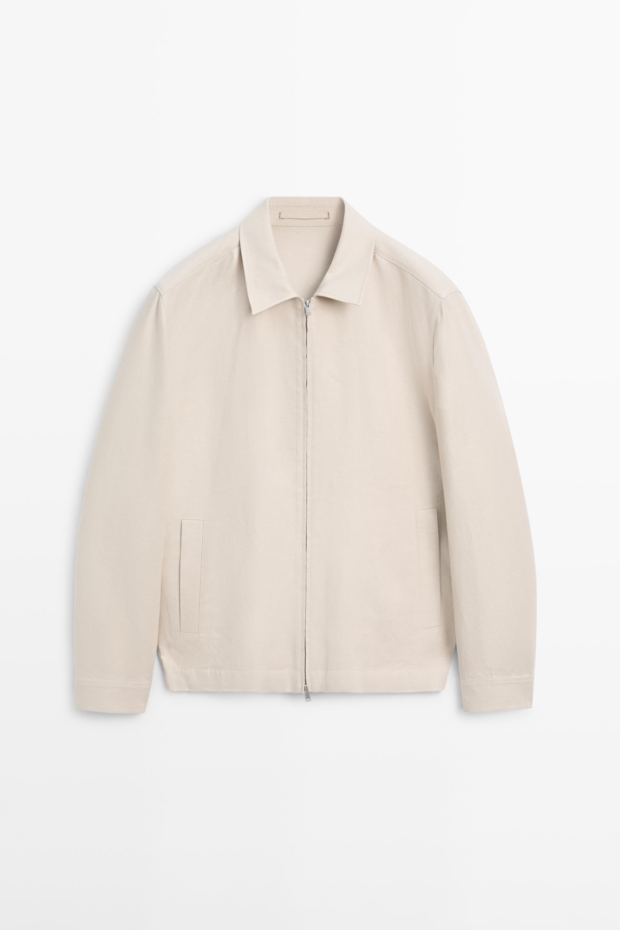 100% linen total look bomber jacket