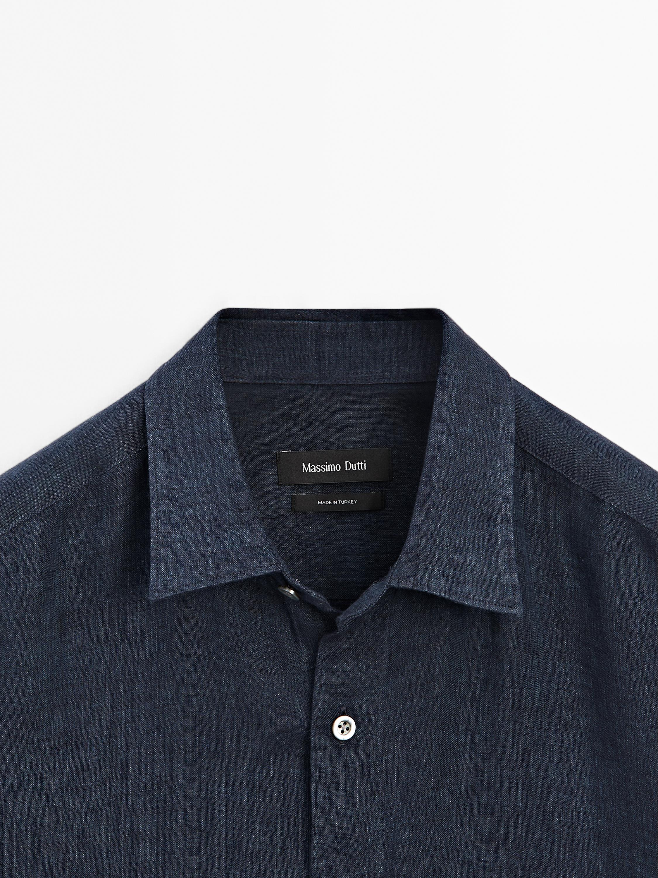 Camisa slim fit 100% lino