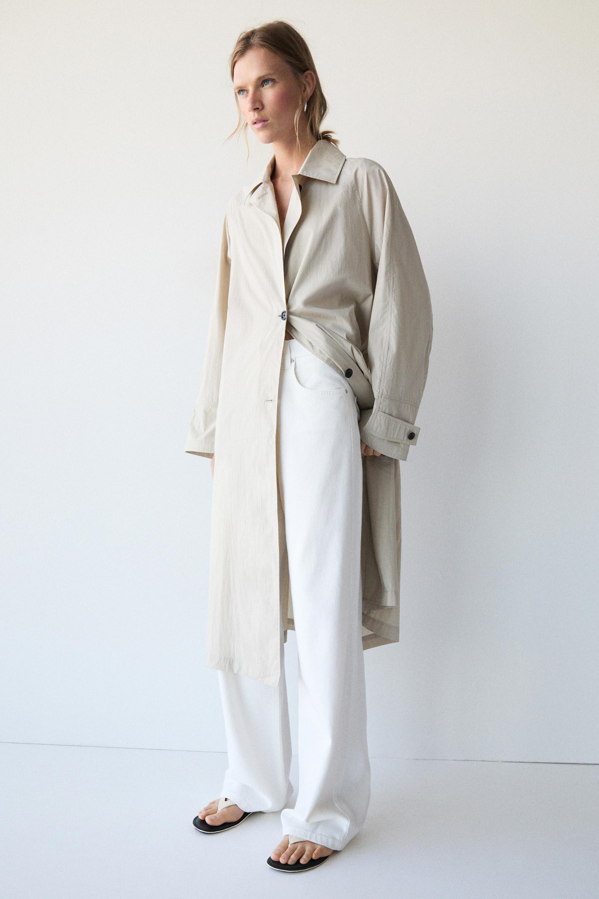 High-waist wide-leg jeans — Off white