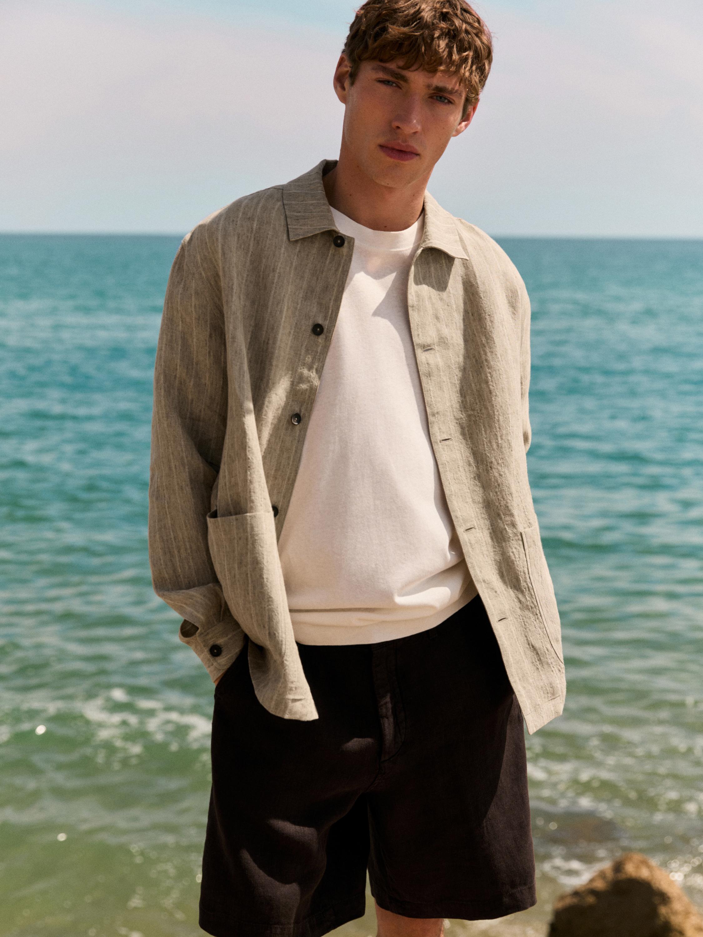100% linen Bermuda shorts