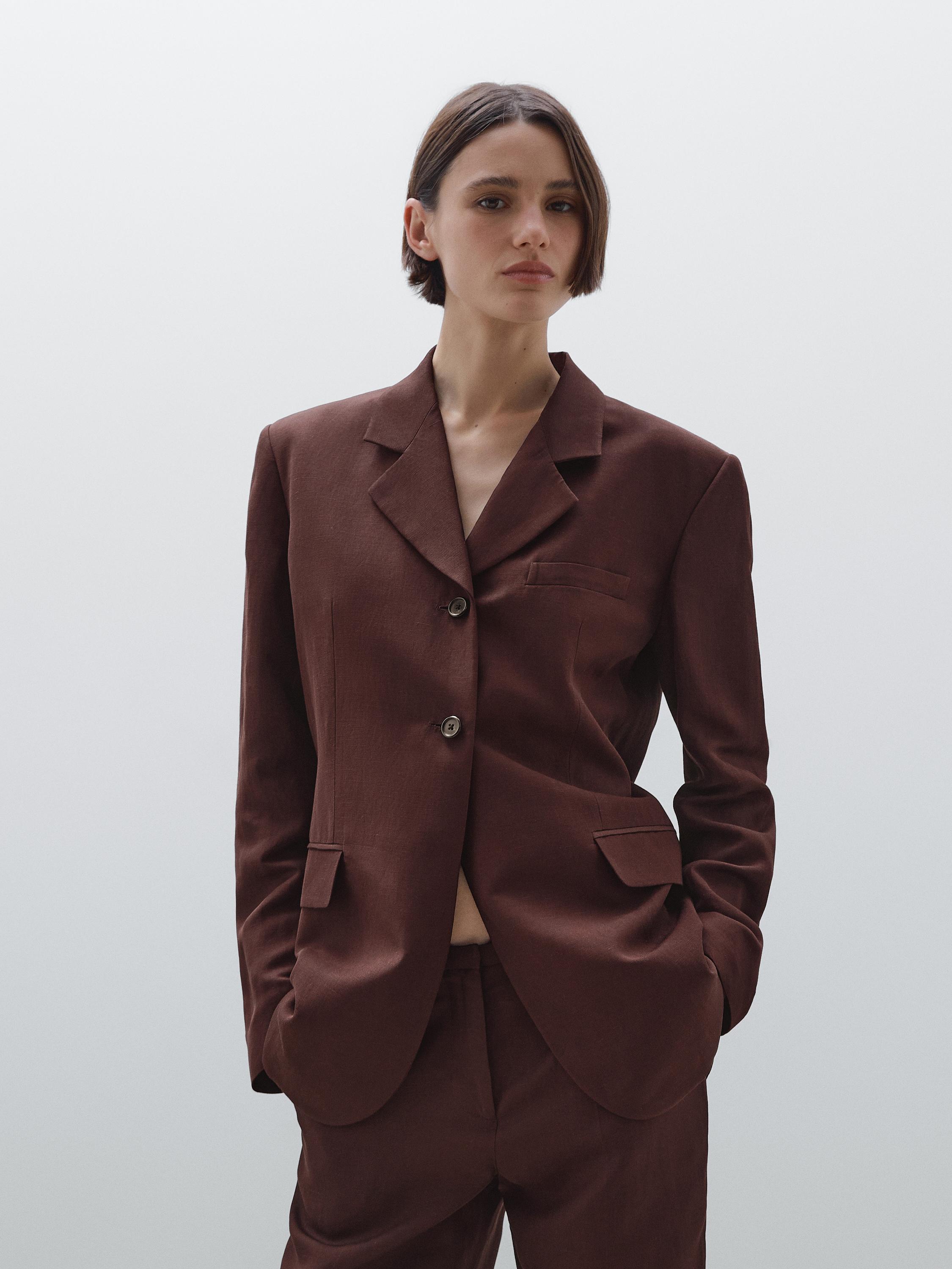 Flowing linen blend blazer