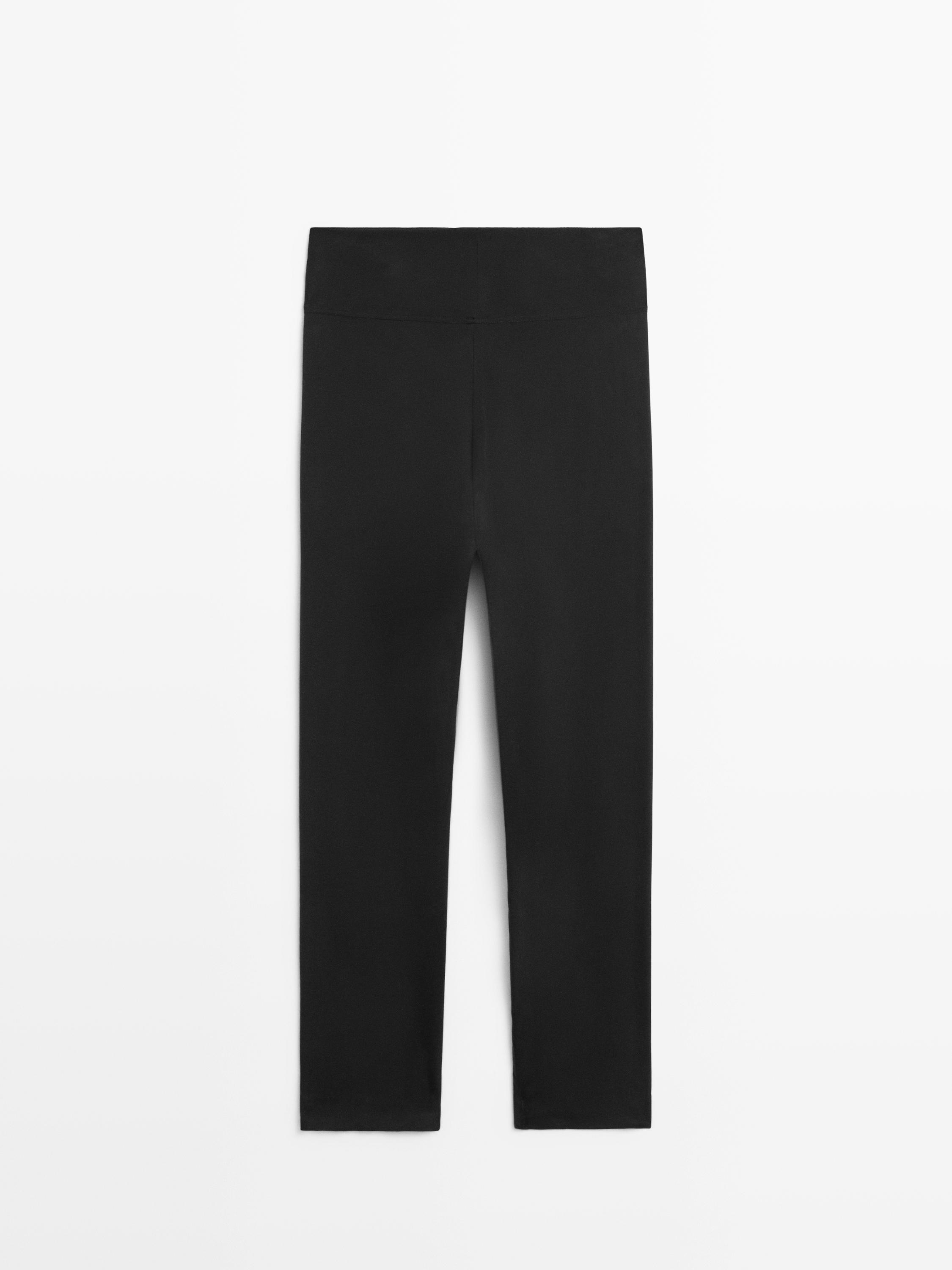 Silk blend leggings — BLACK