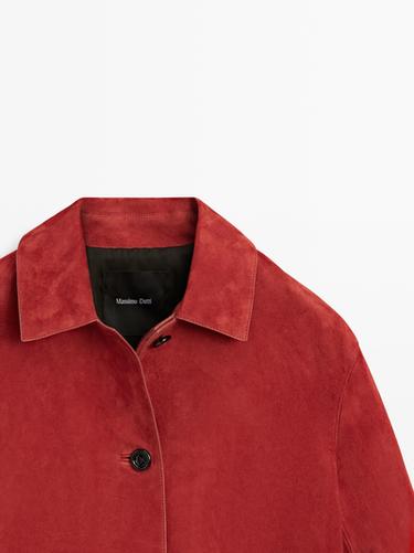 Short suede leather jacket — RED 4