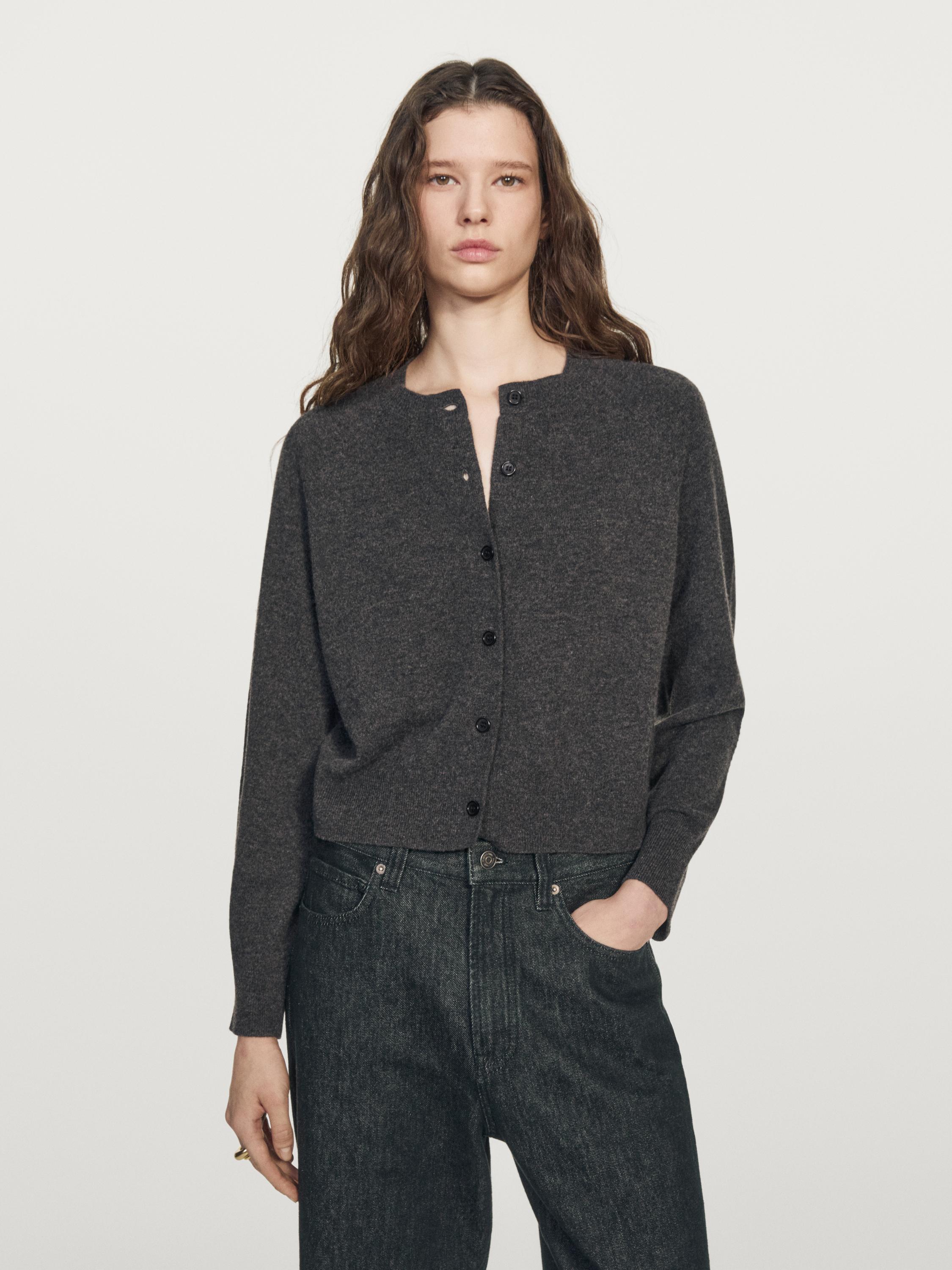 كارديغان محاك قصير بأكمام رغلان