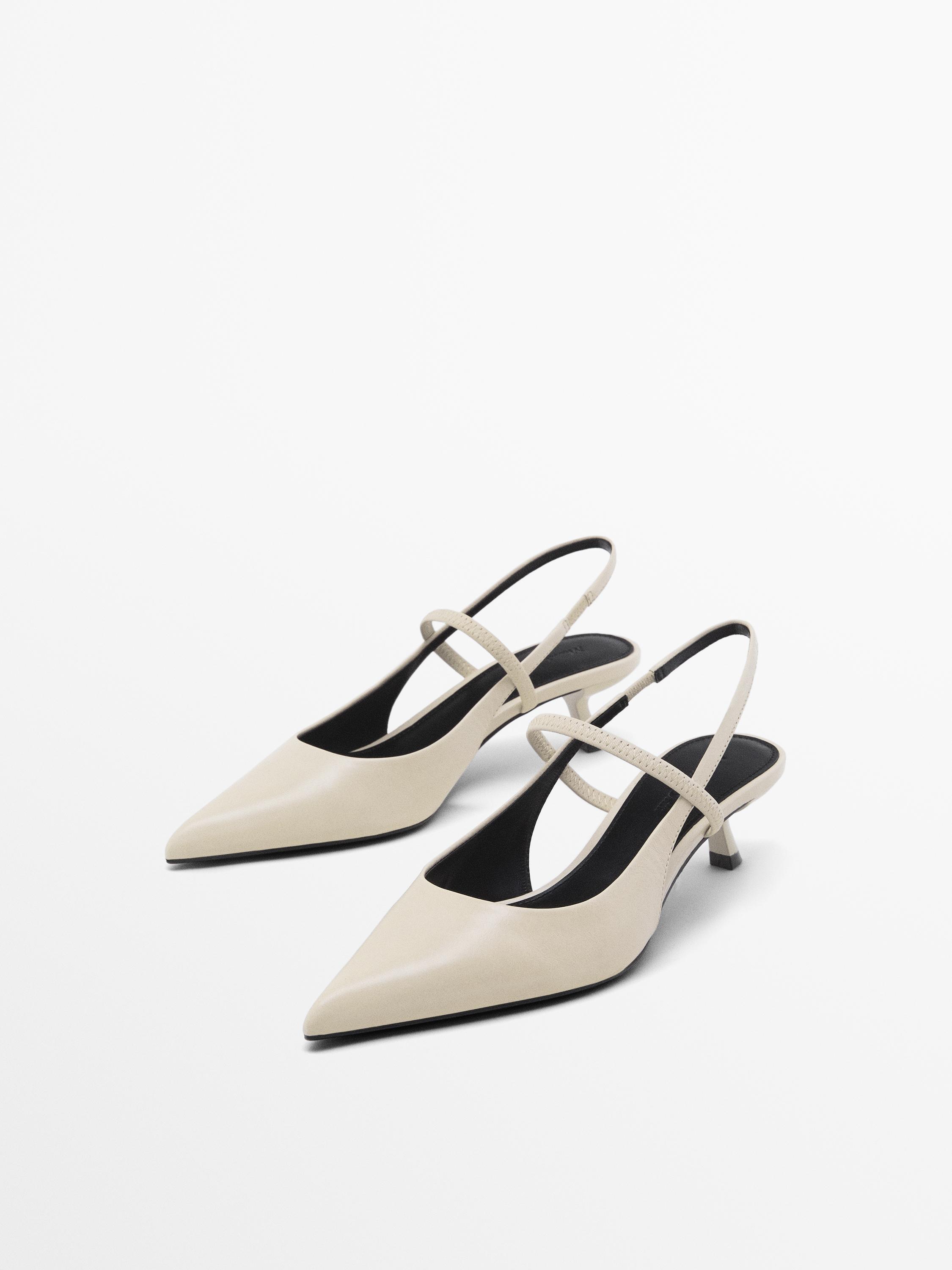Slingback shoes with elastic instep