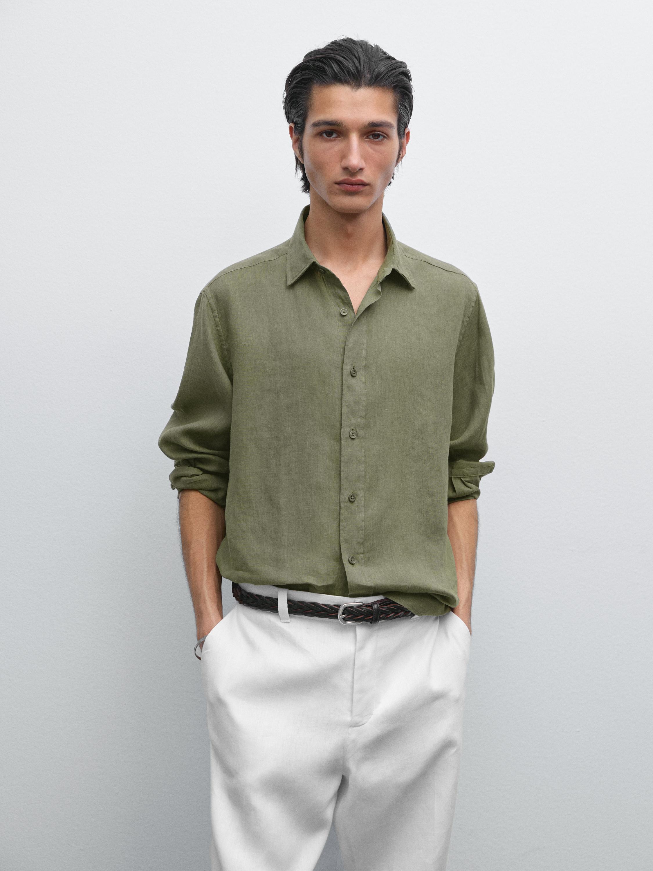 100% linen regular fit shirt