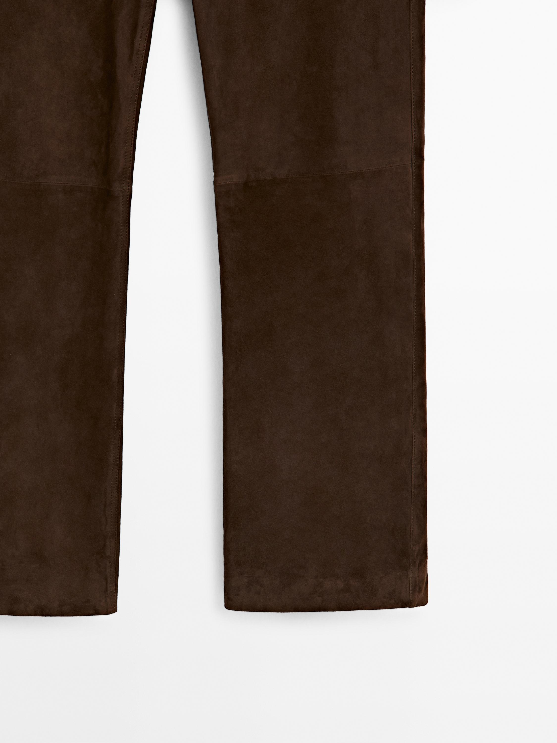 Suede leather trousers