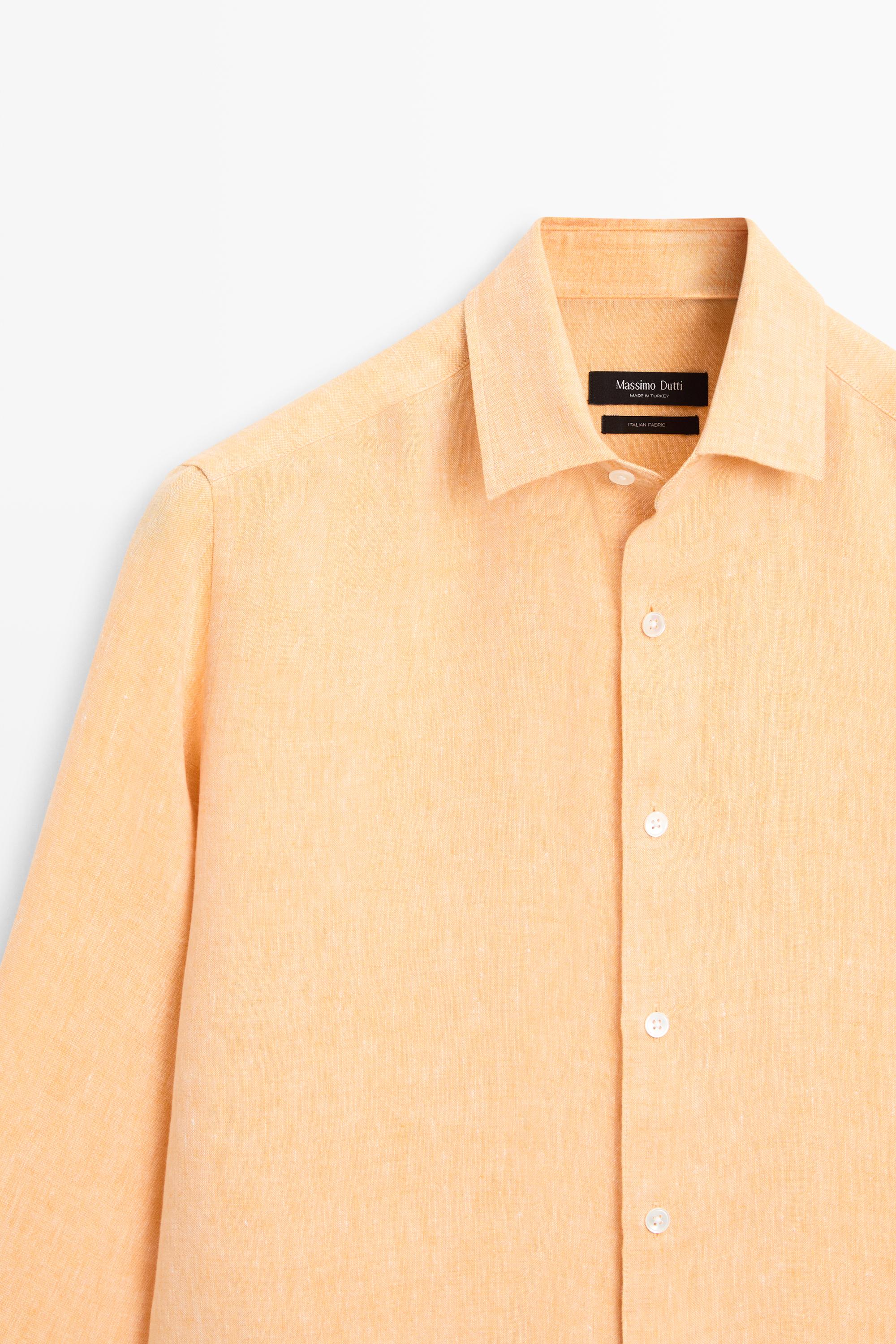 100% linen regular fit shirt — RED