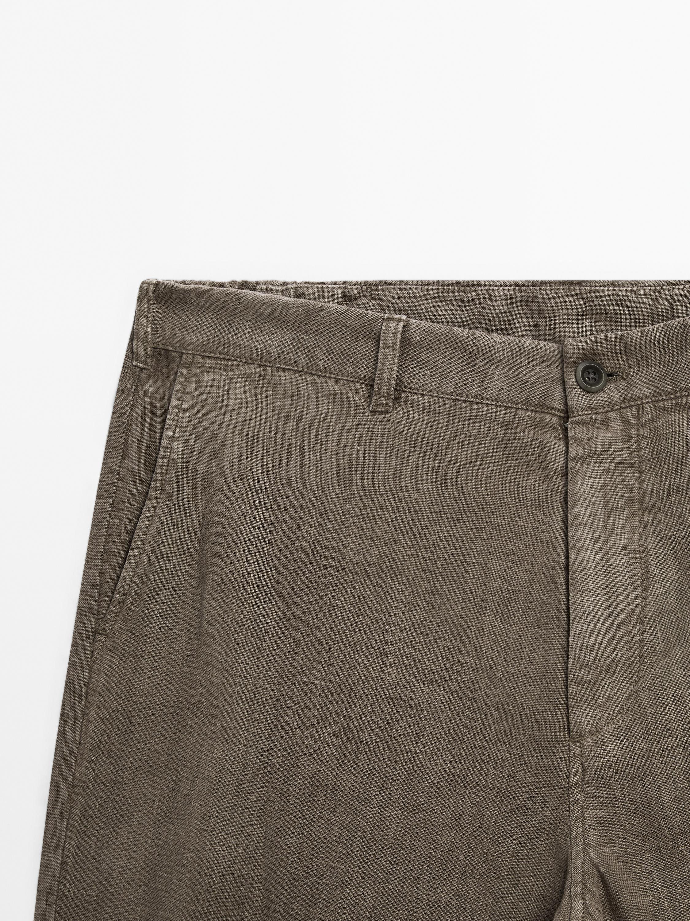 100% linen Bermuda shorts