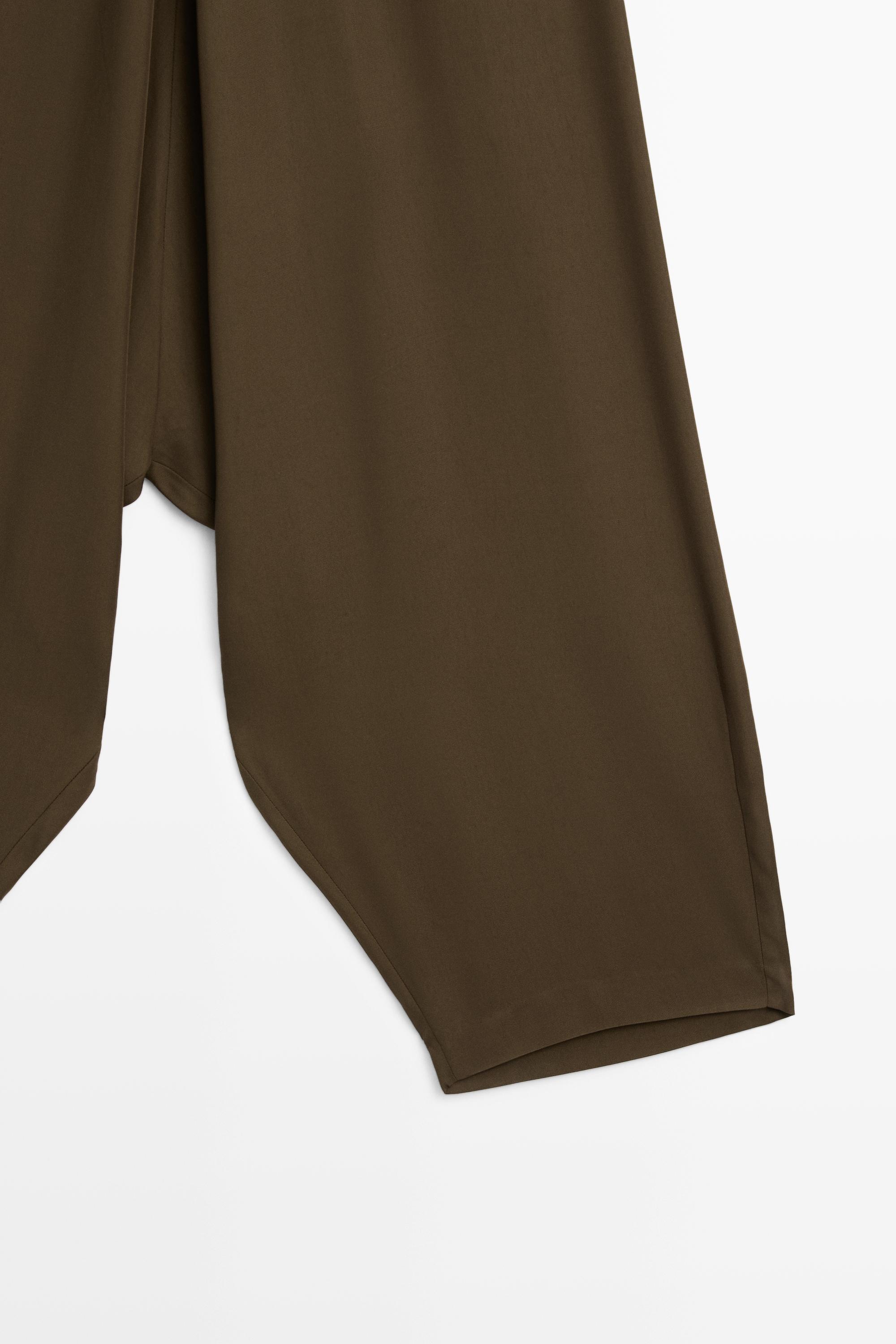 Flowing baggy pants — BROWN MARL