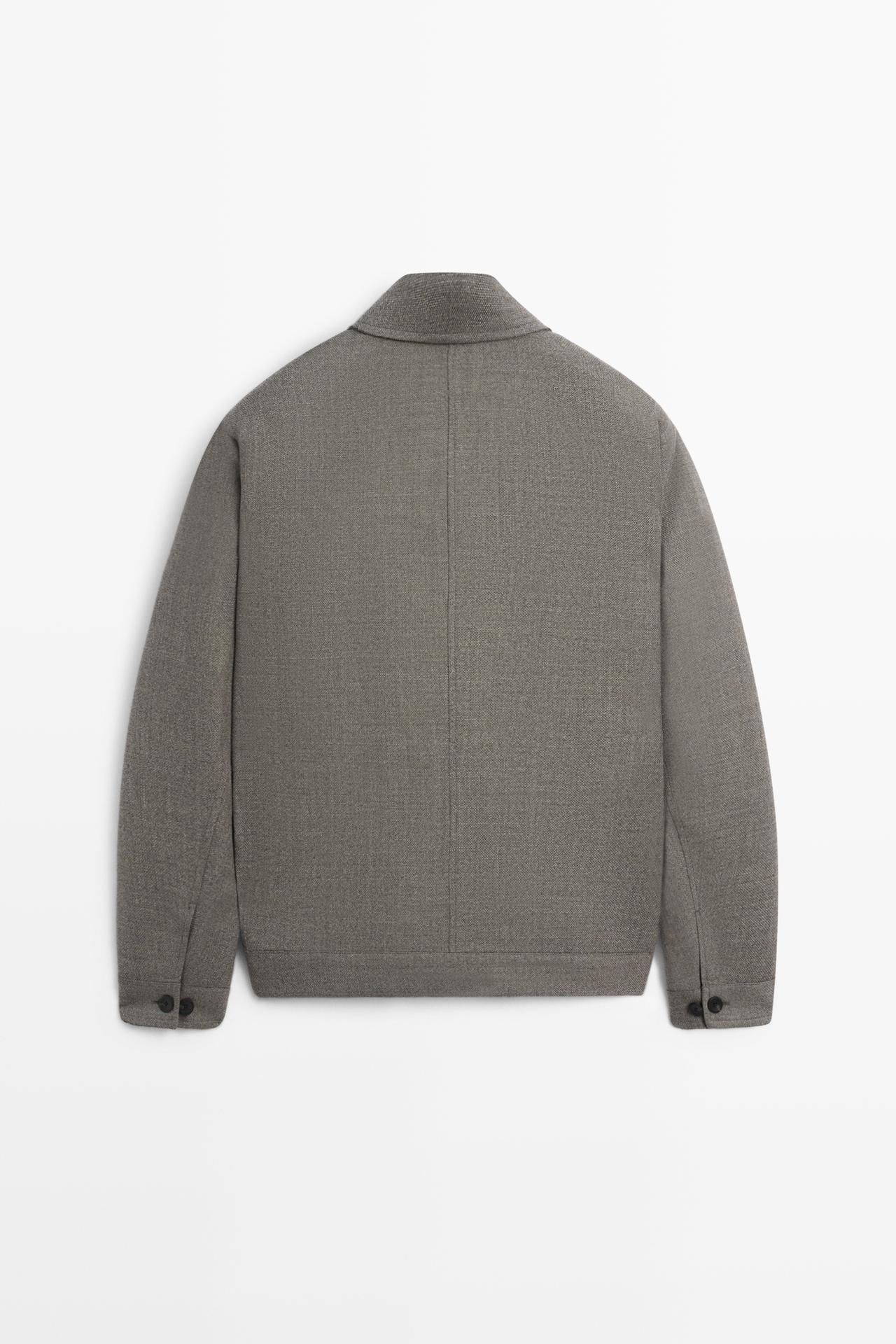 100% wool structured jacket — Greyish green