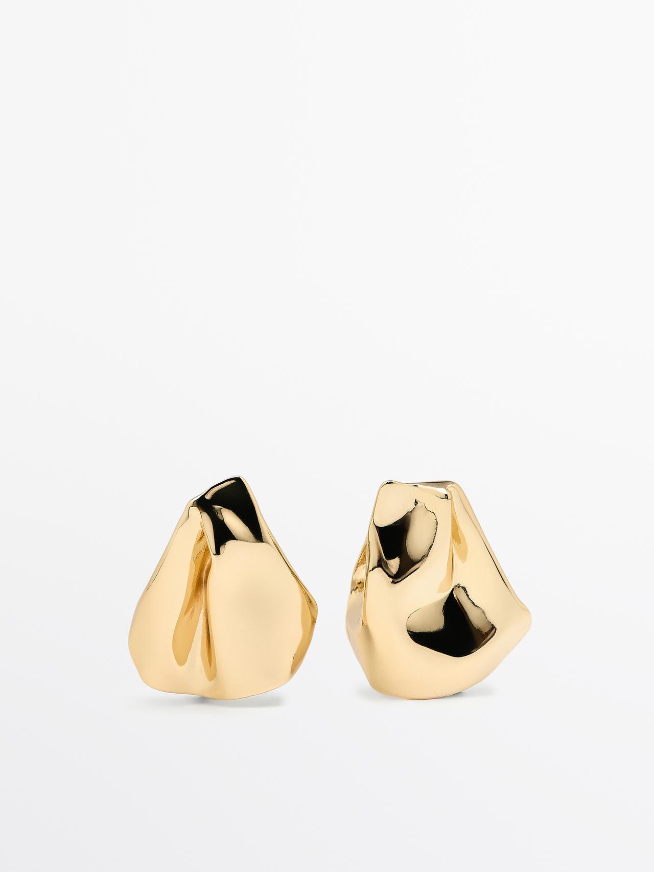 Orecchini Medi Con Pieghe - Dorato - 01 - Massimo Dutti - Femminile