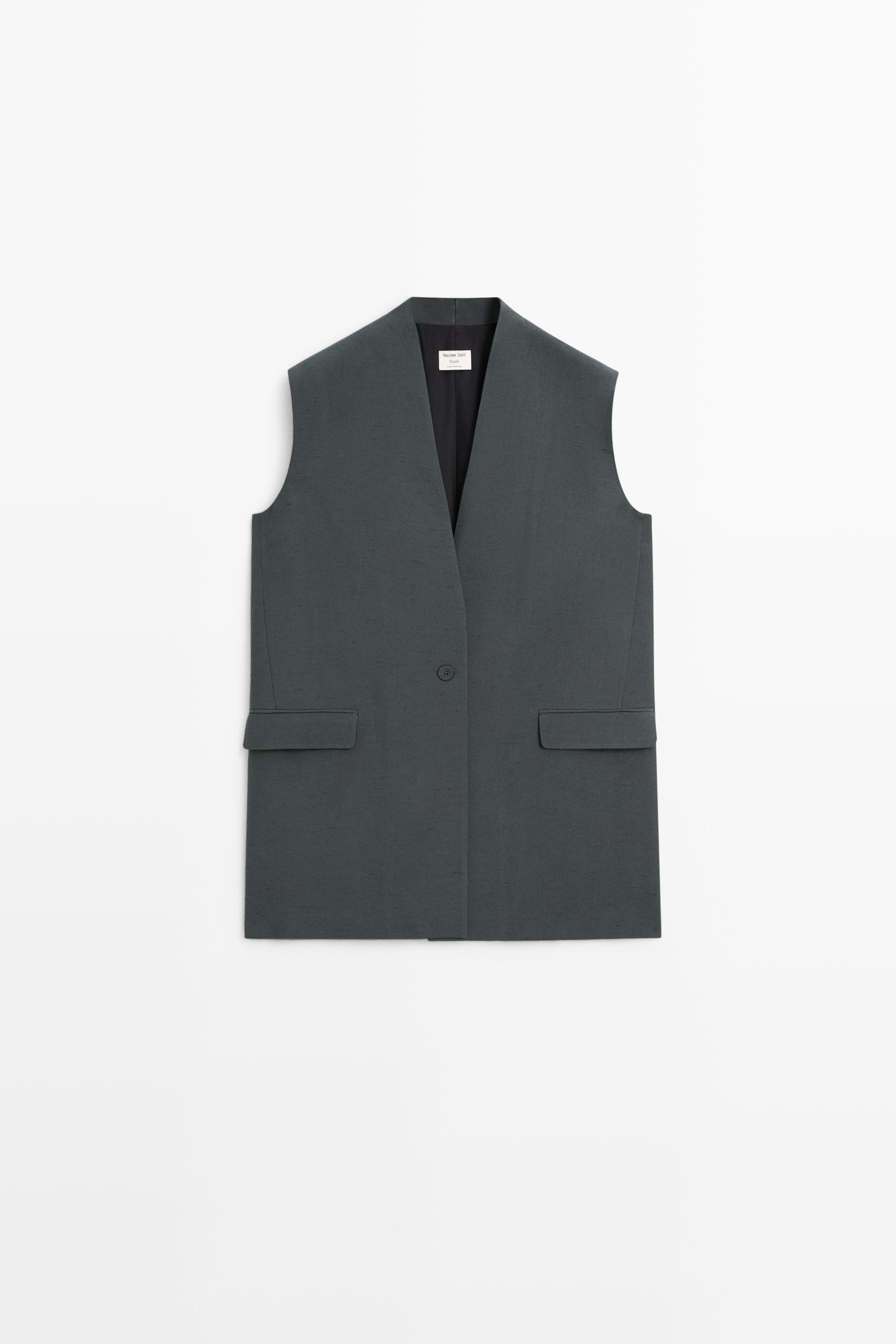 V-neck vest total look - STUDIO — PETROLEUM
