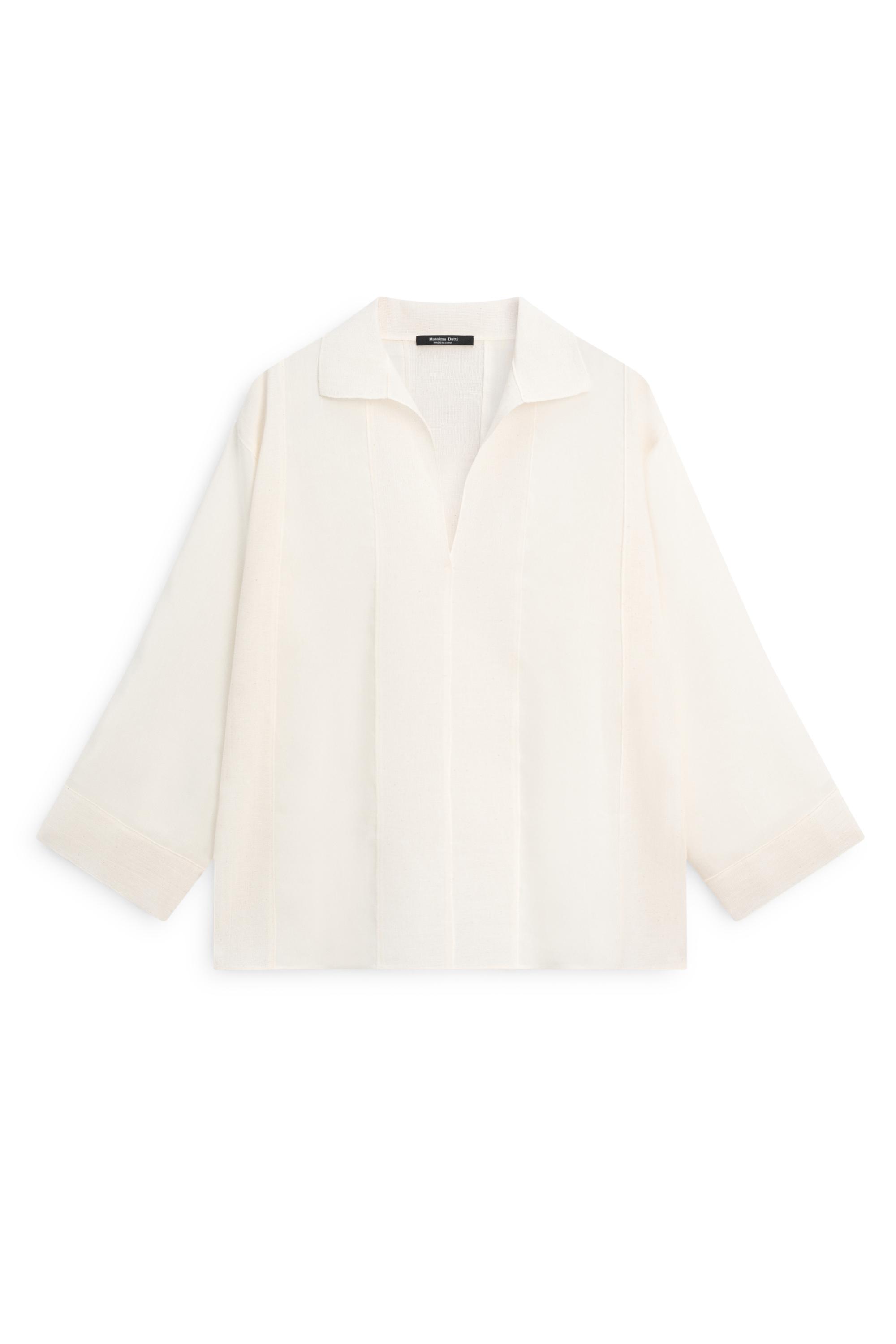 Flowing blouse with seam details — CREAM