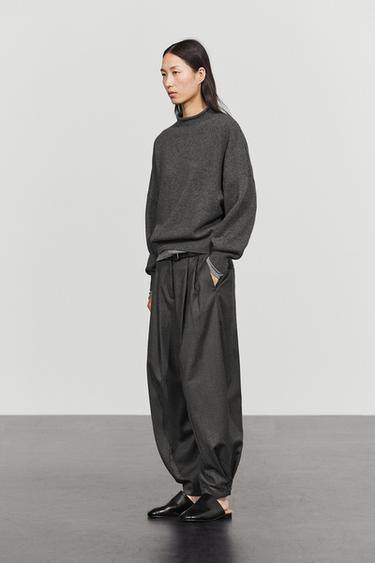 100% wool oversize knit sweater — DARK GREY 8