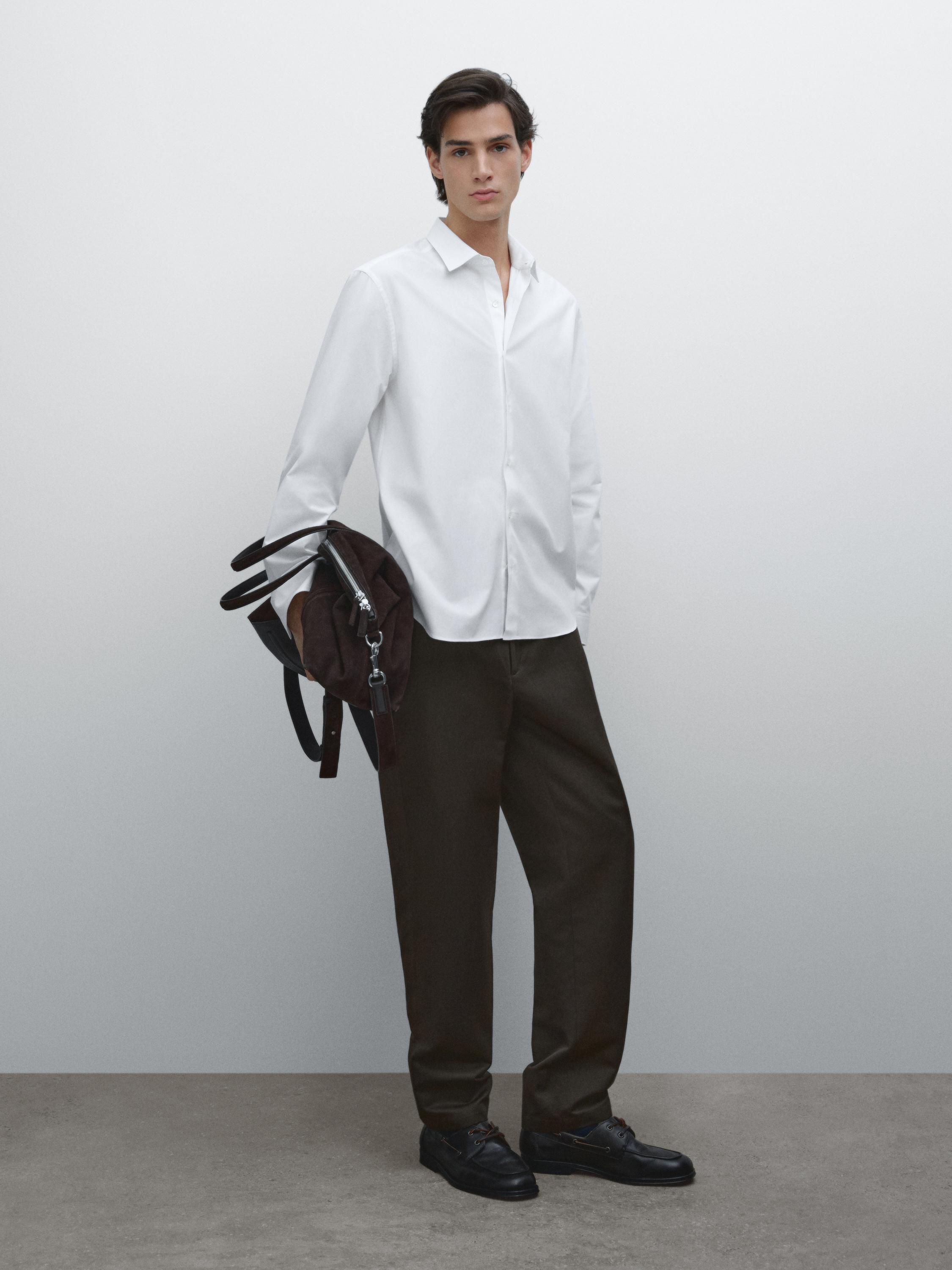 Regular fit textured shirt with small check print