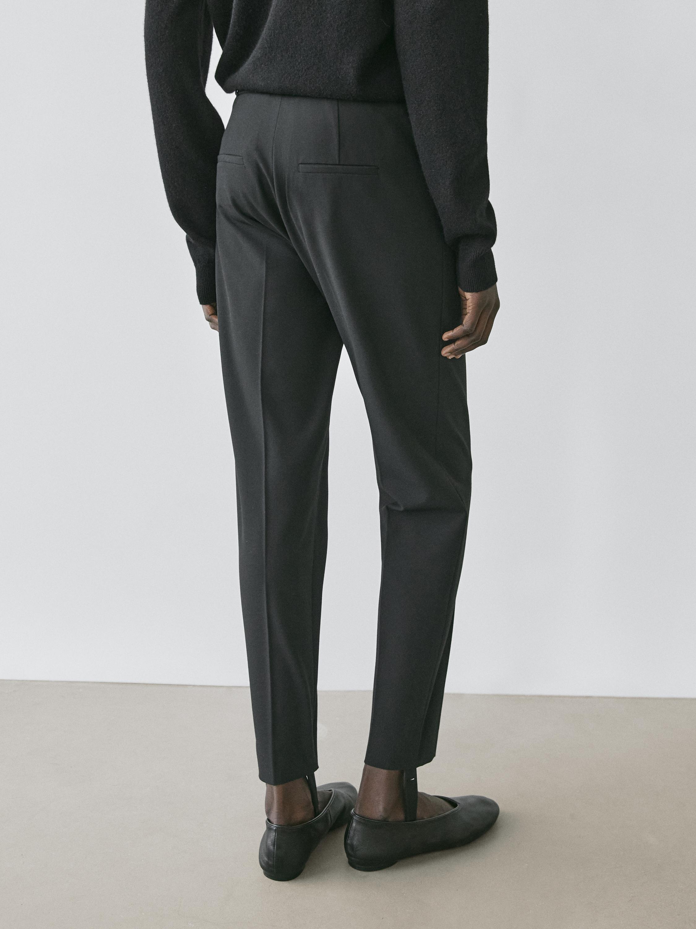 Pants with elasticated hems — BLACK