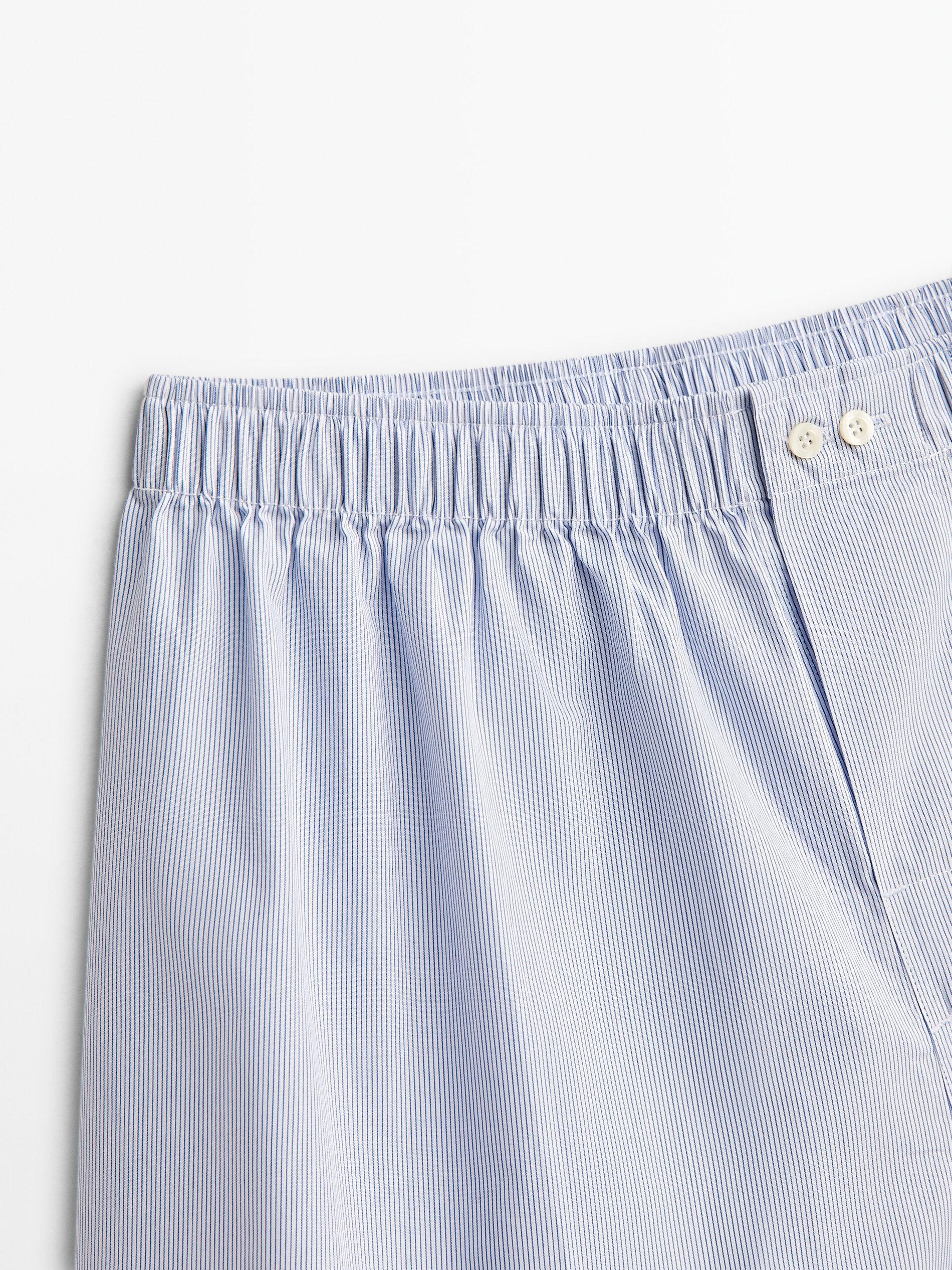 Micro-striped poplin boxers