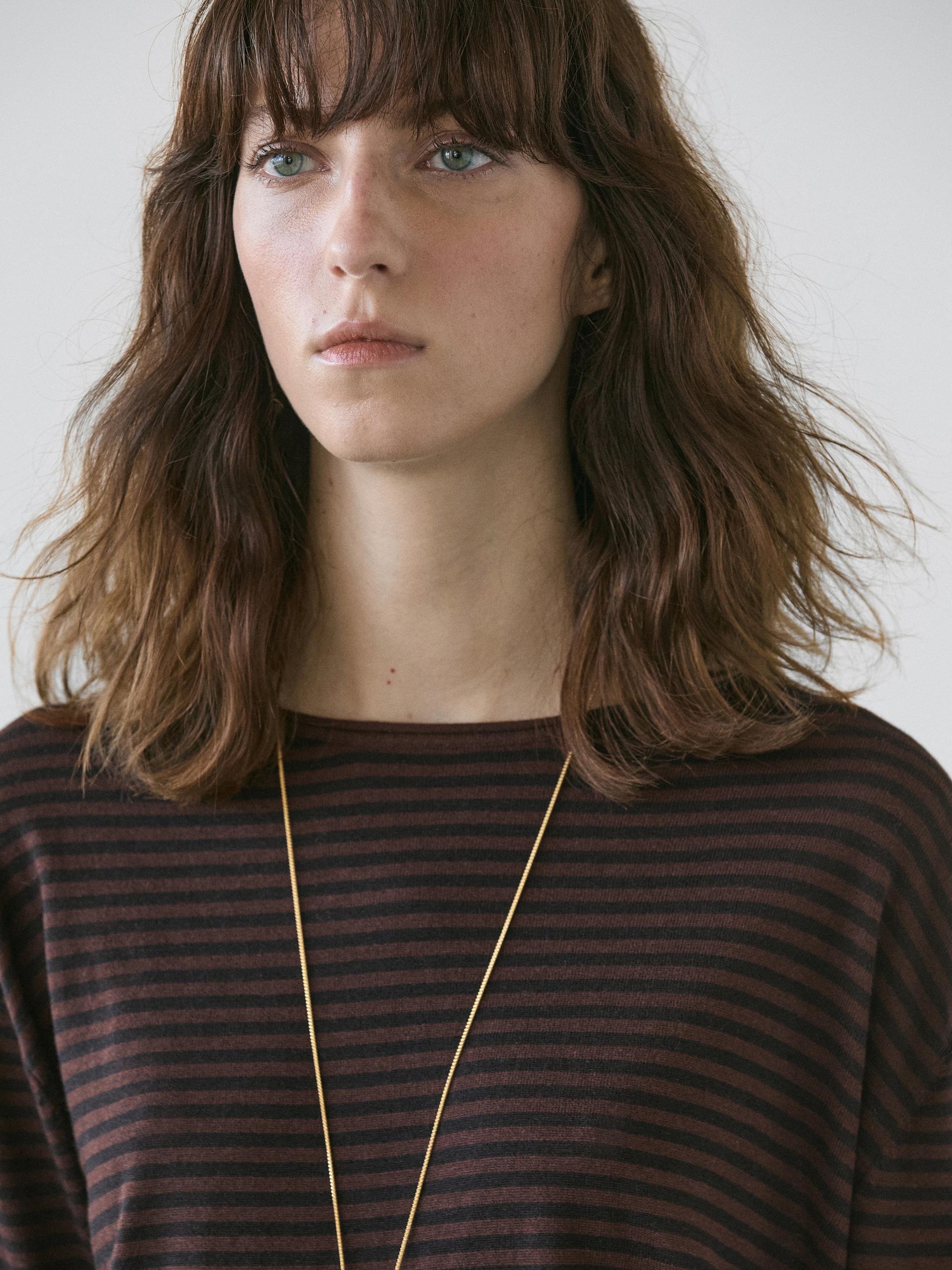 Maglia A Righe In Misto Cotone - Marrone - L - Massimo Dutti - Femminile