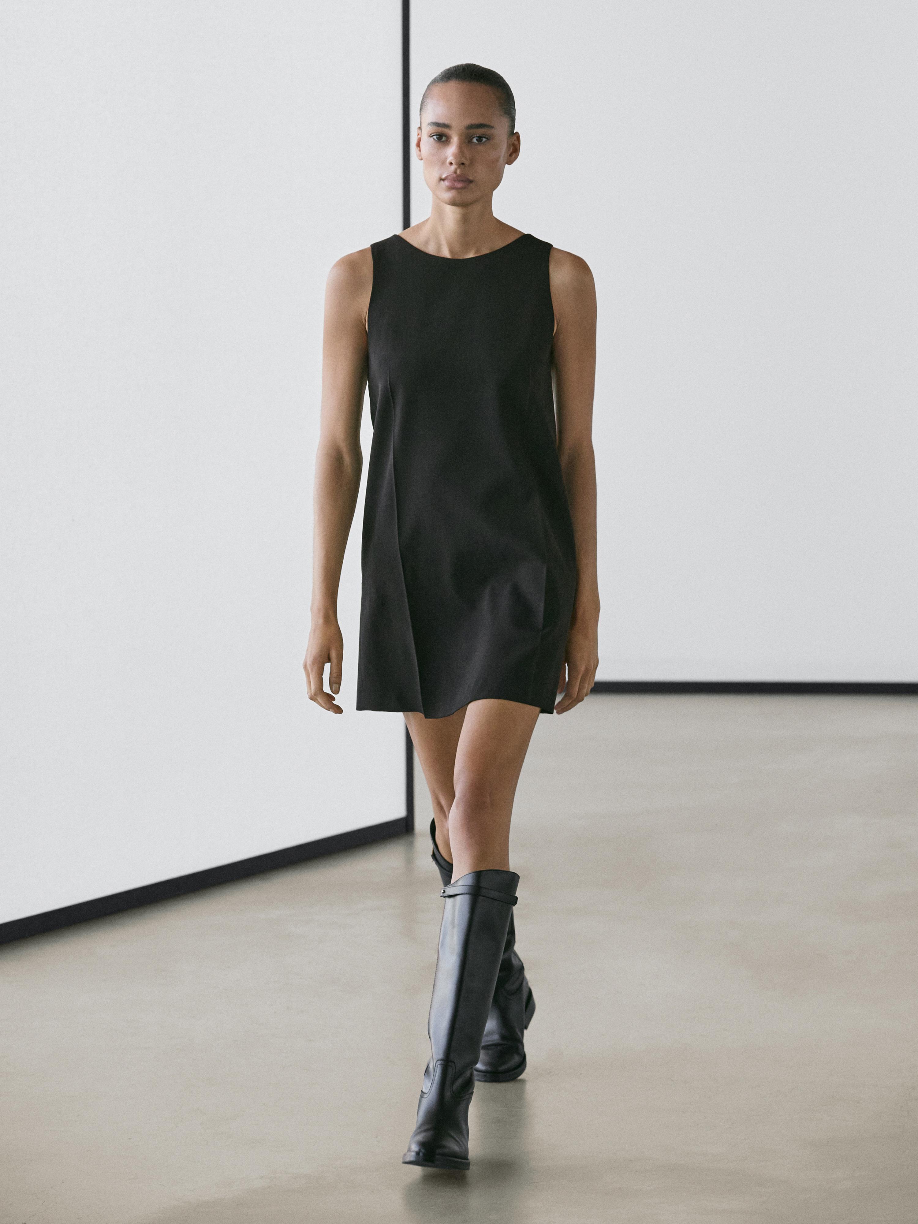 Wool blend mini dress