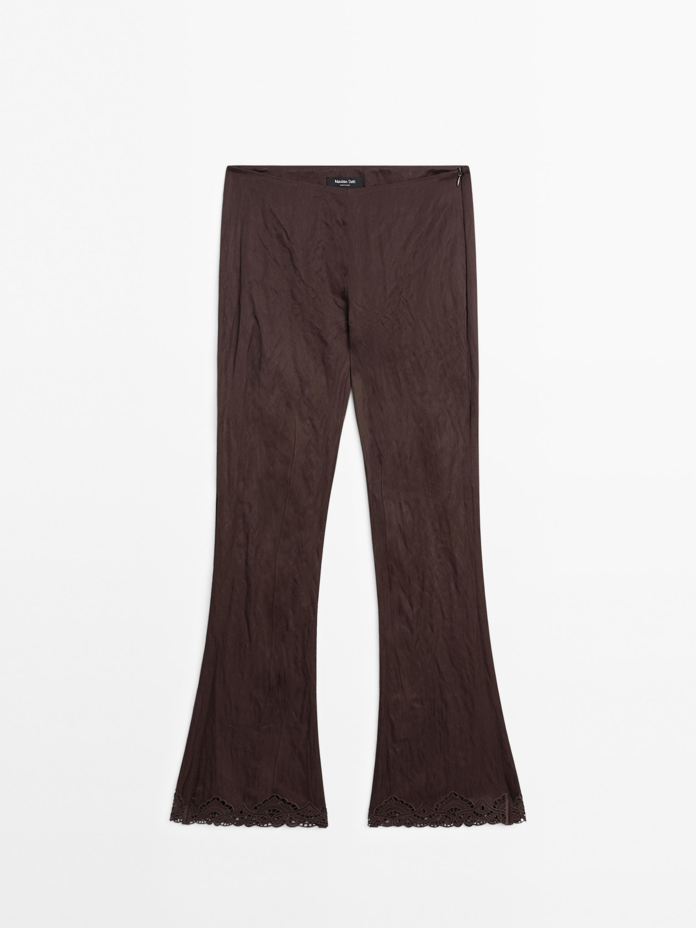 Capri trousers with lace detail