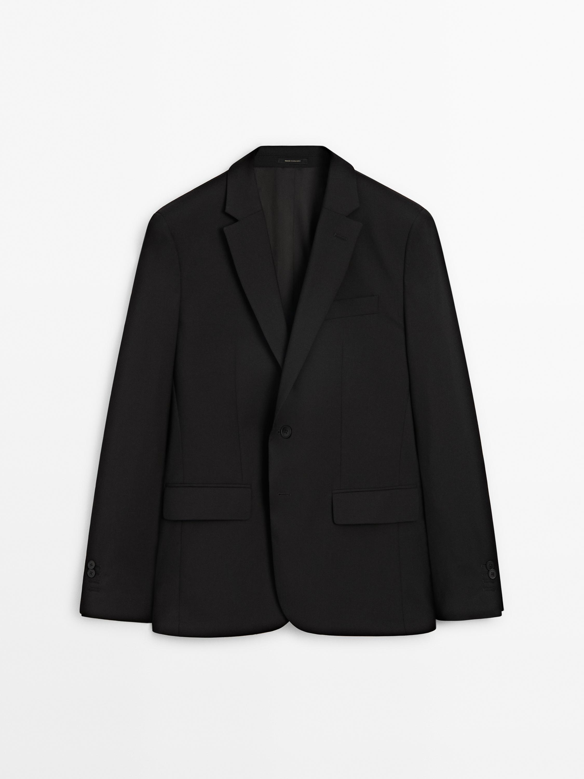 100% cool wool suit blazer