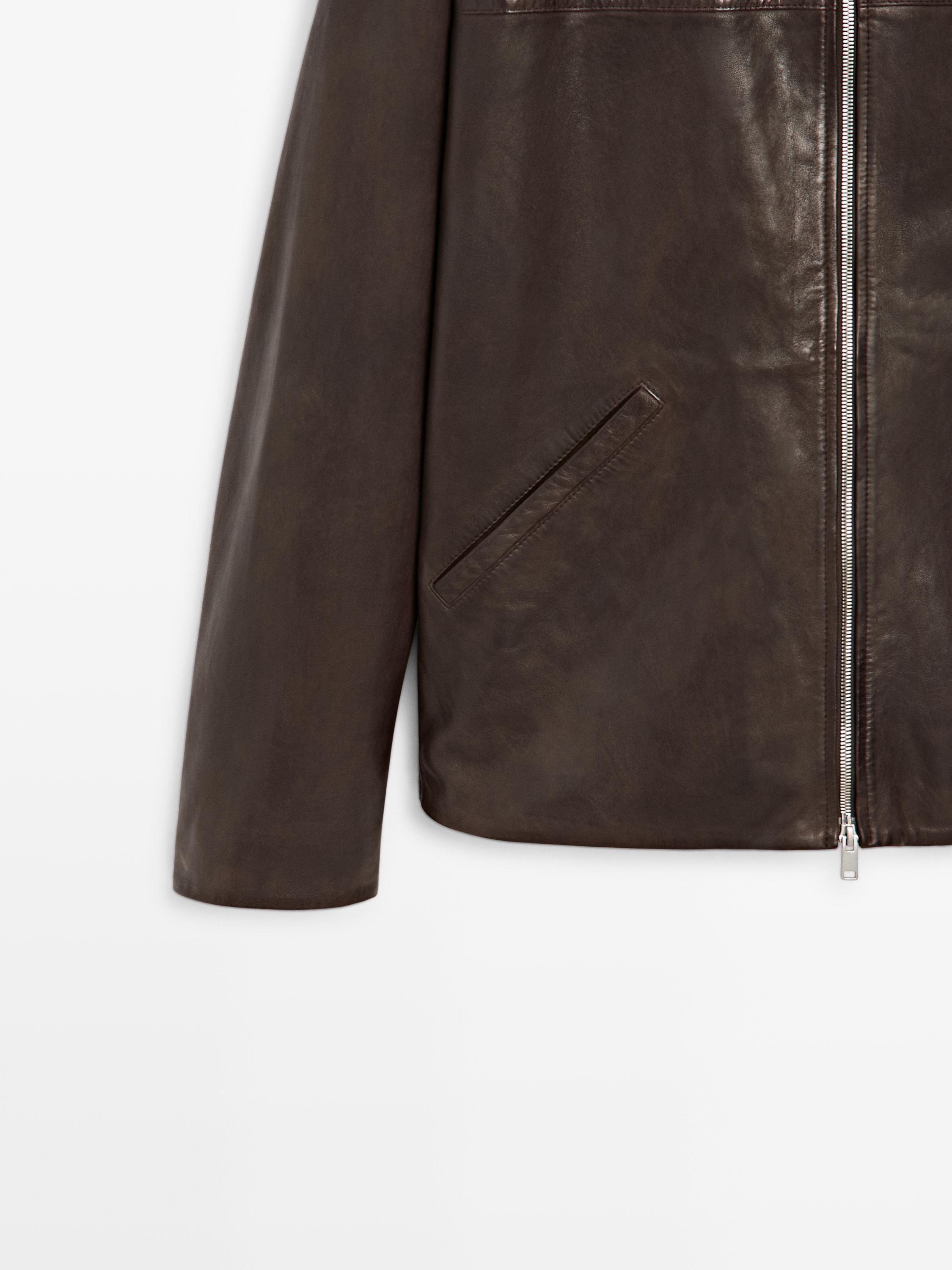 Nappa leather jacket — BROWN