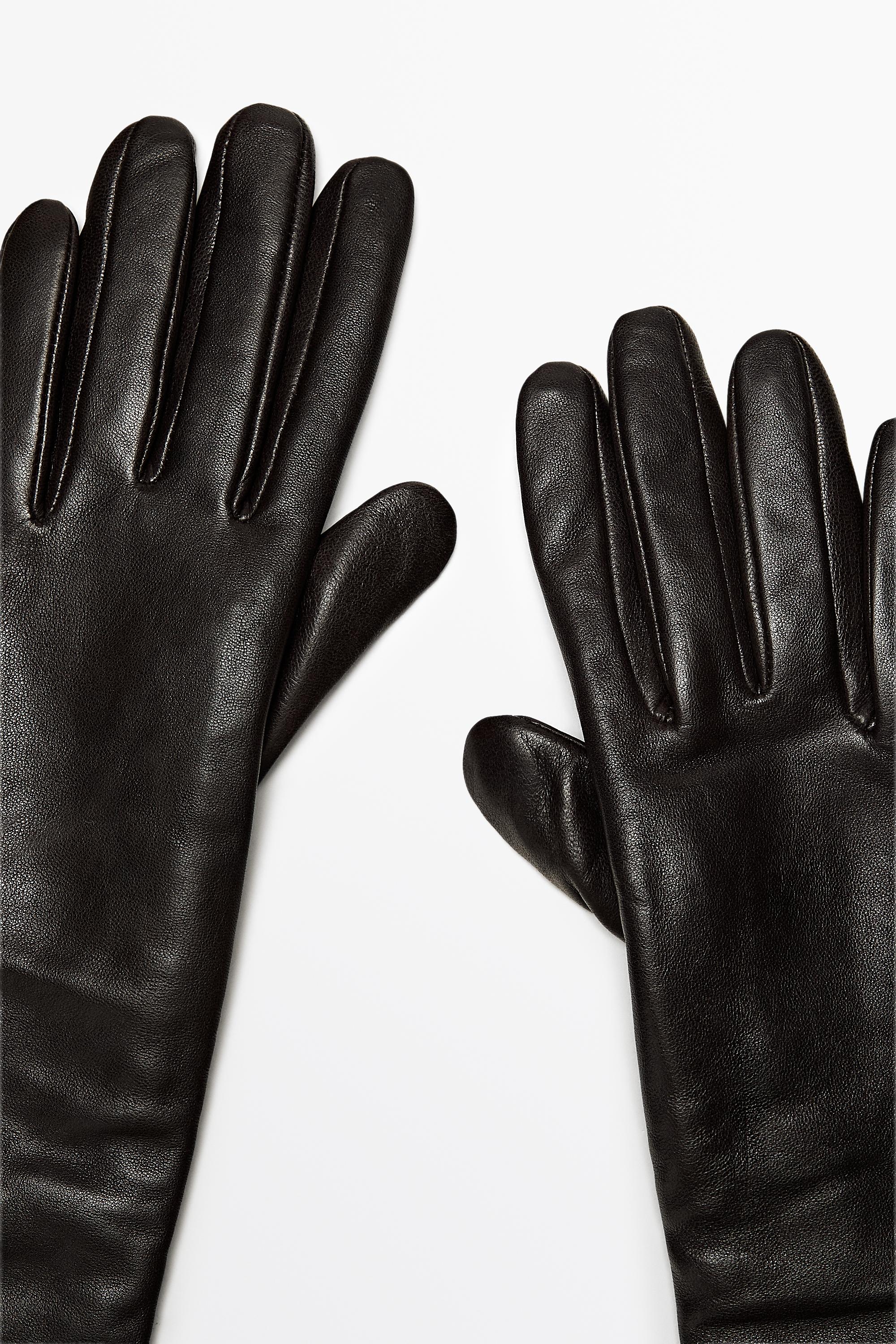 Long nappa leather gloves - thumbnail 4