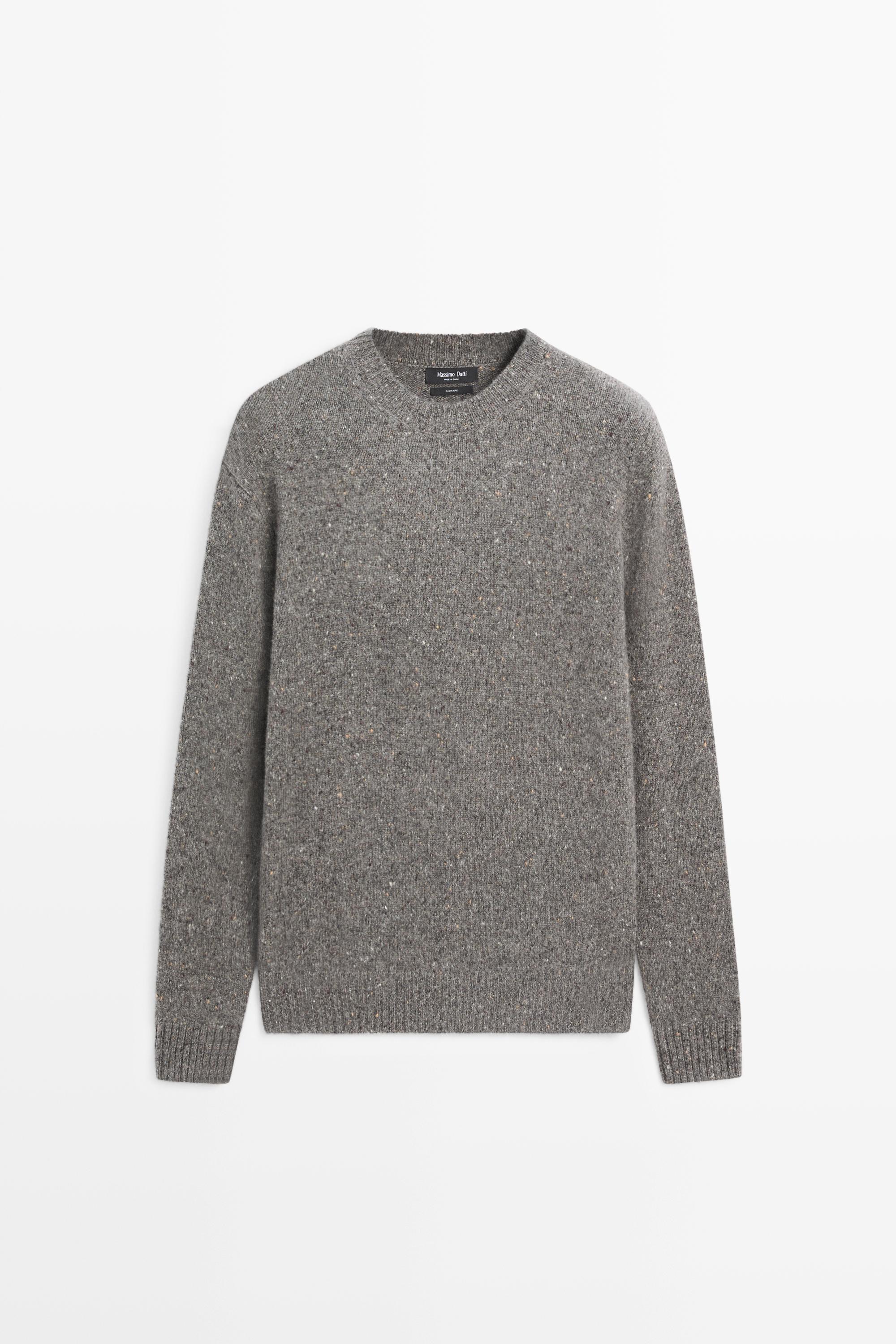 100% cashmere marl knit sweater