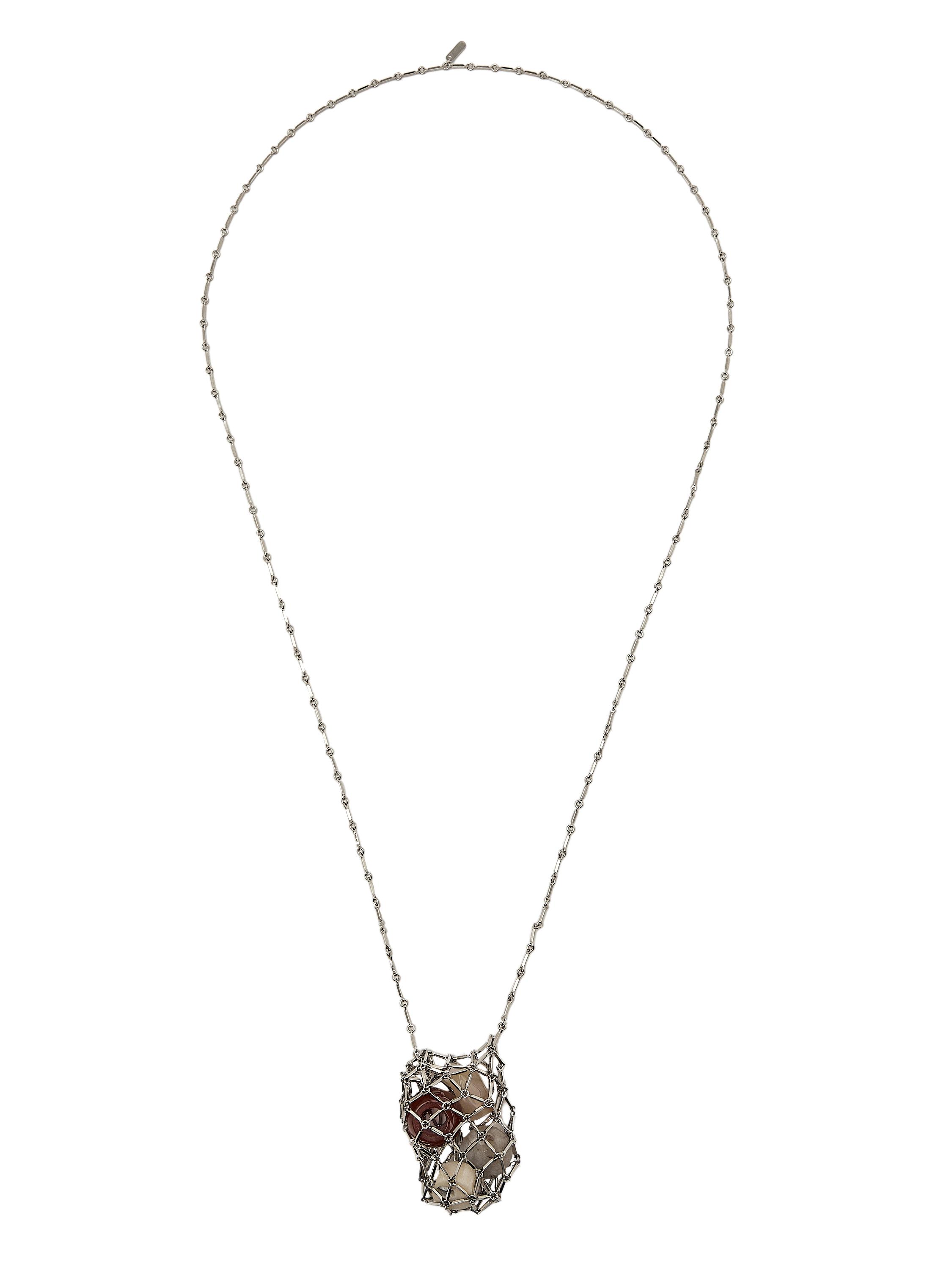 ★ Massimo Dutti★ Oval l piece detail necklace 0460260 Almond pendant necklace · Golden, Silver · Accessories