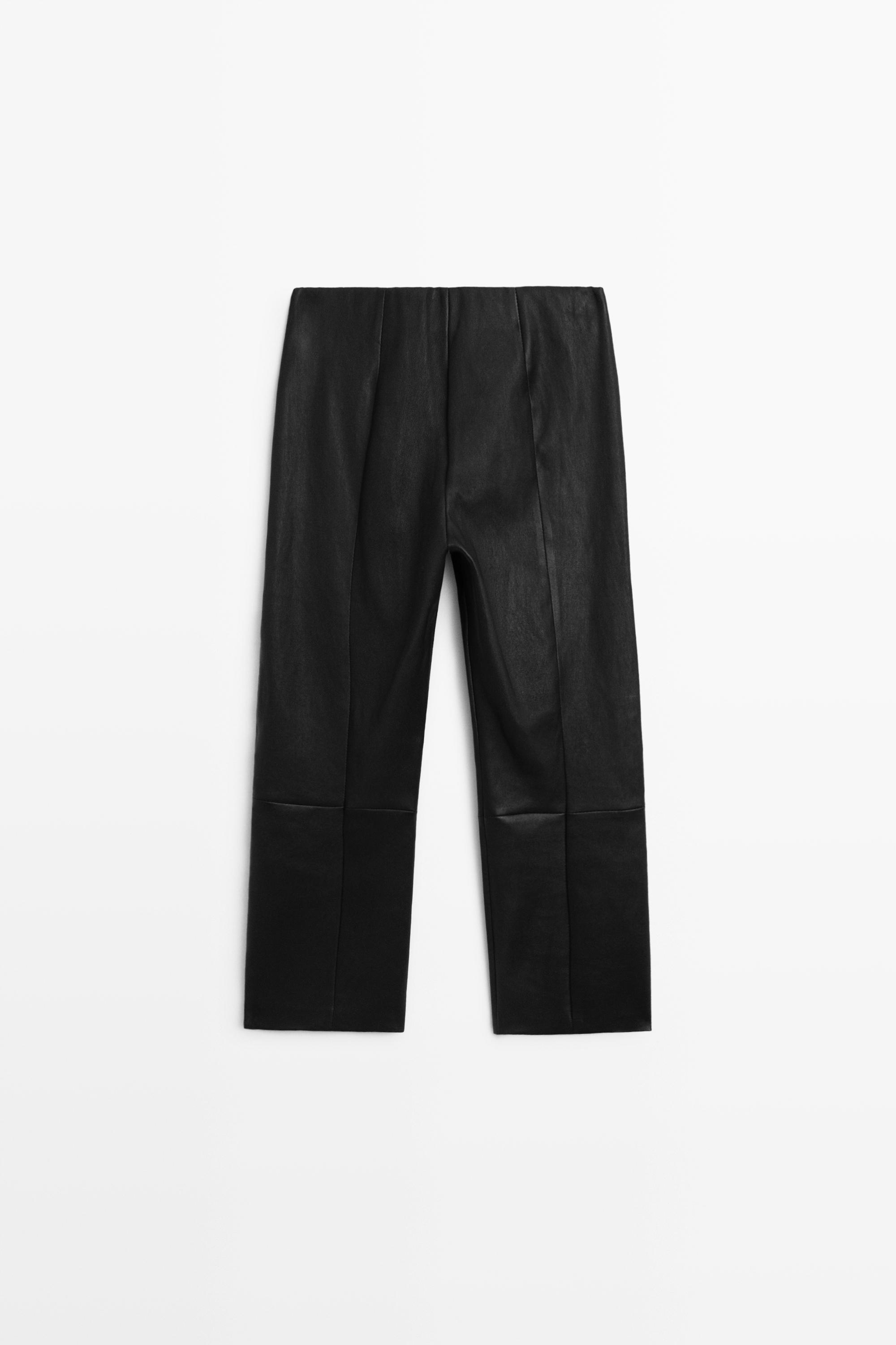 Leather capris — BLACK