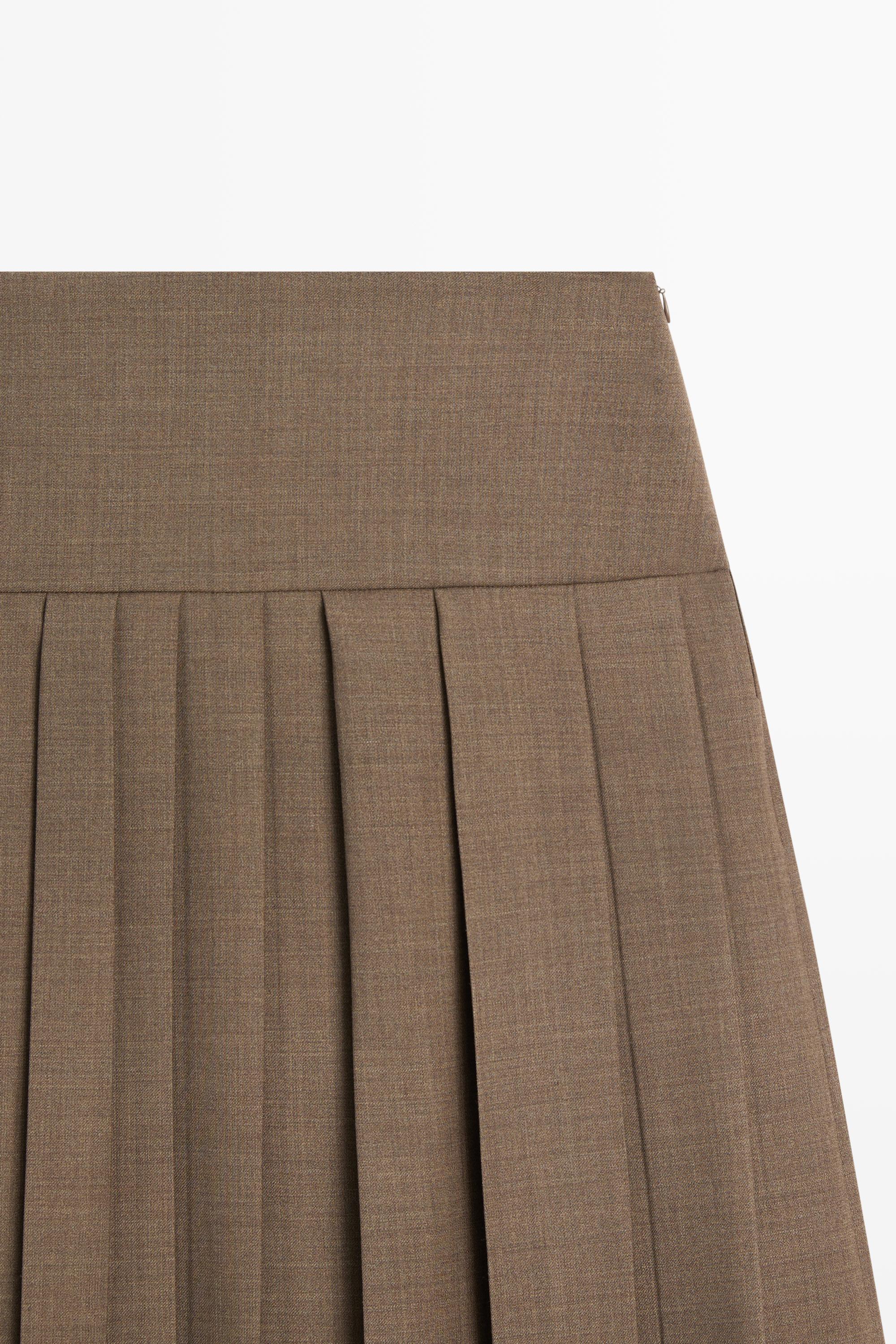 Pleated wool-blend midi skirt - thumbnail 4