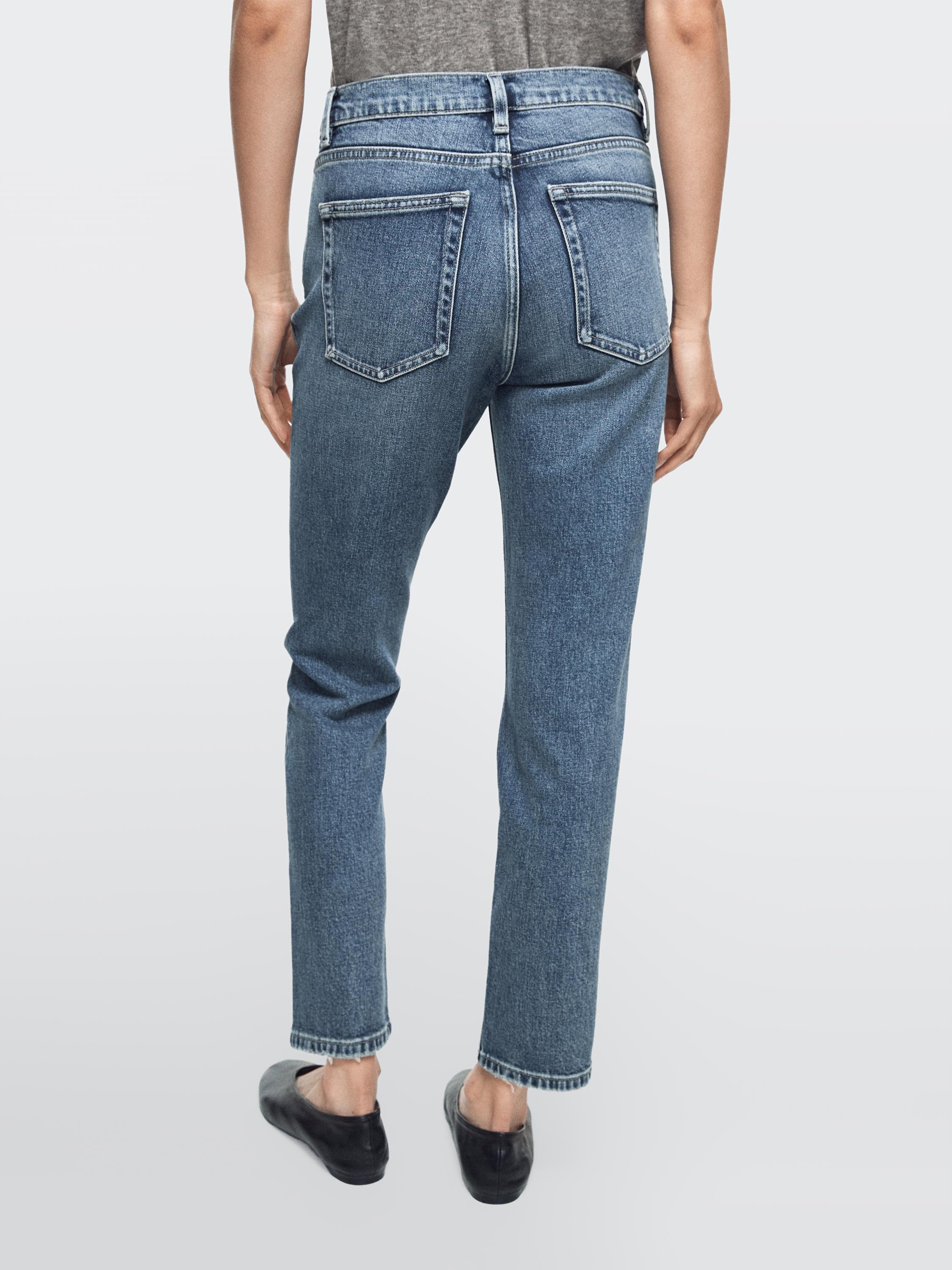 Mid-rise cropped slim fit jeans — MEDIUM BLUE