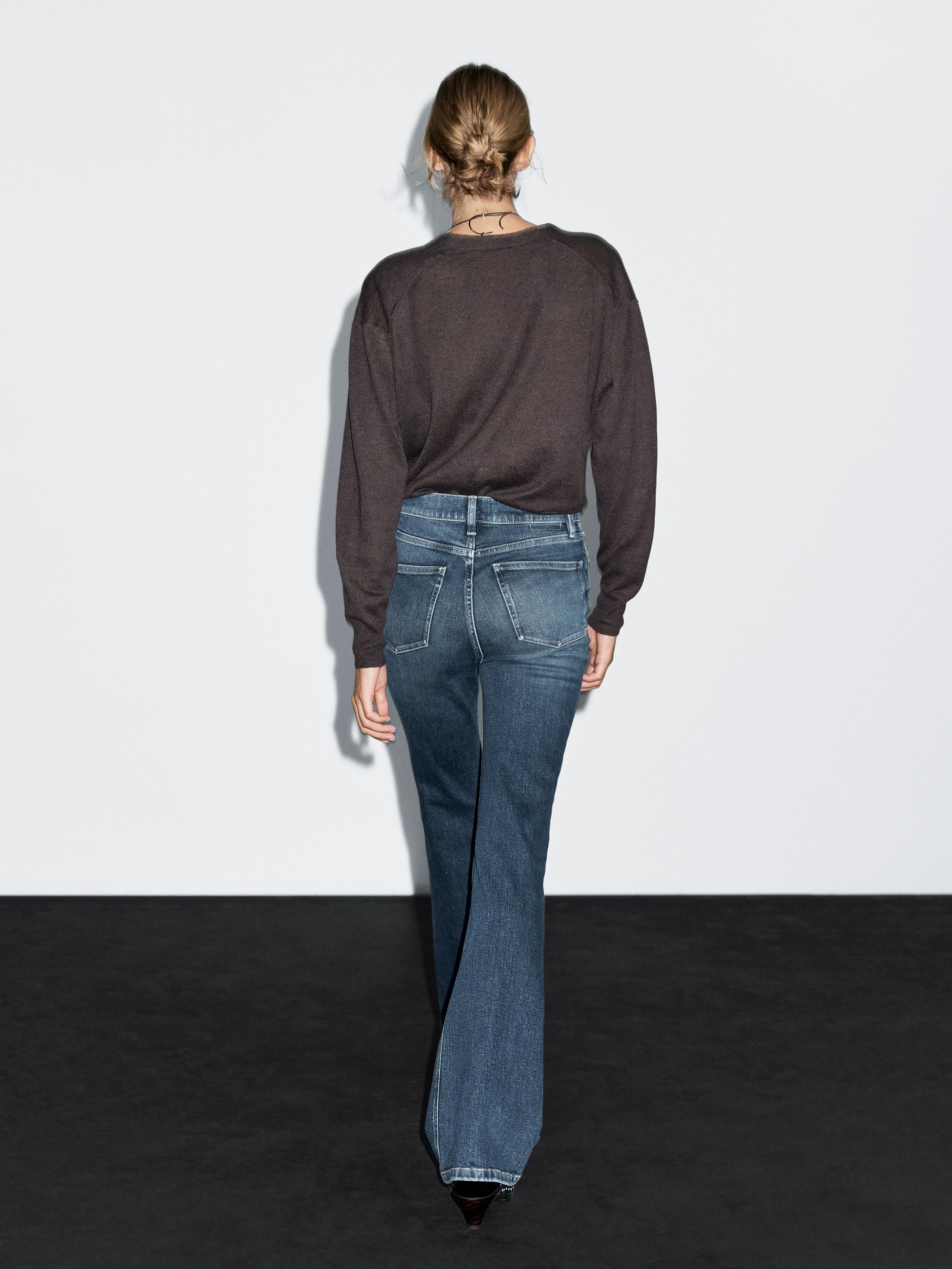 High waist flare fit skinny jeans