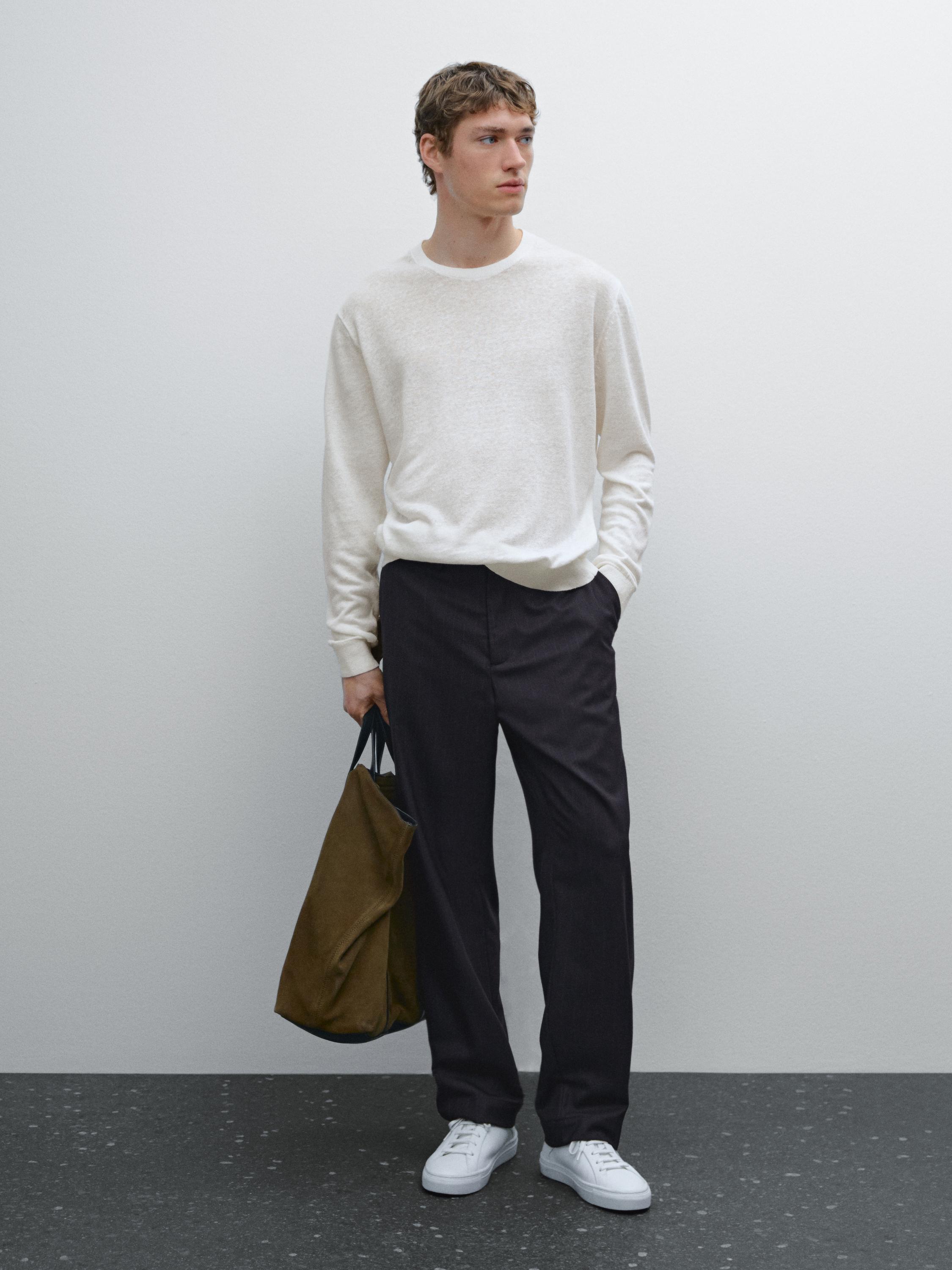 Pull léger en maille 100 % lin