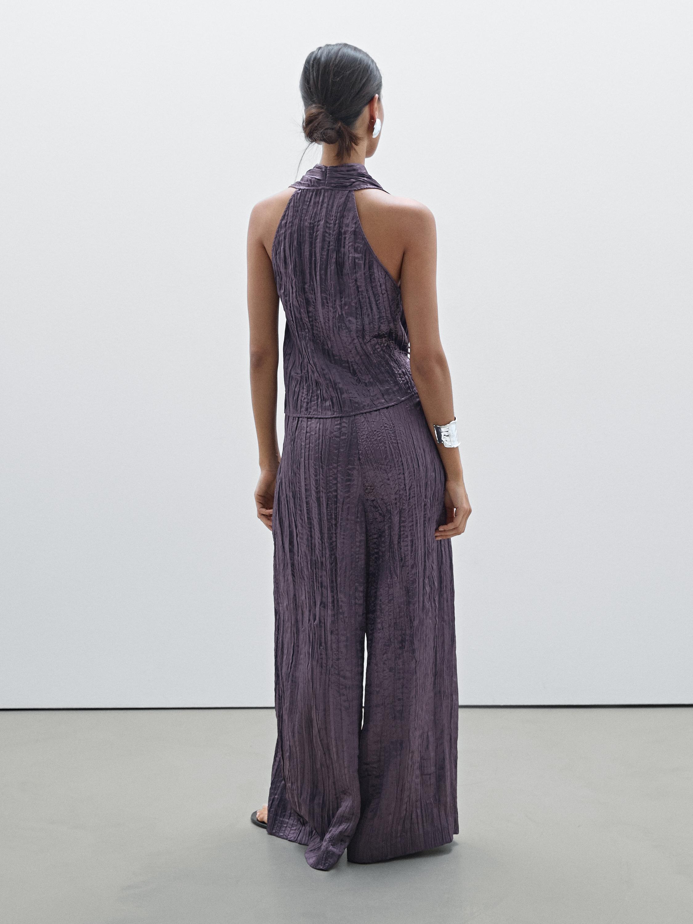 Straight fit pleated trousers