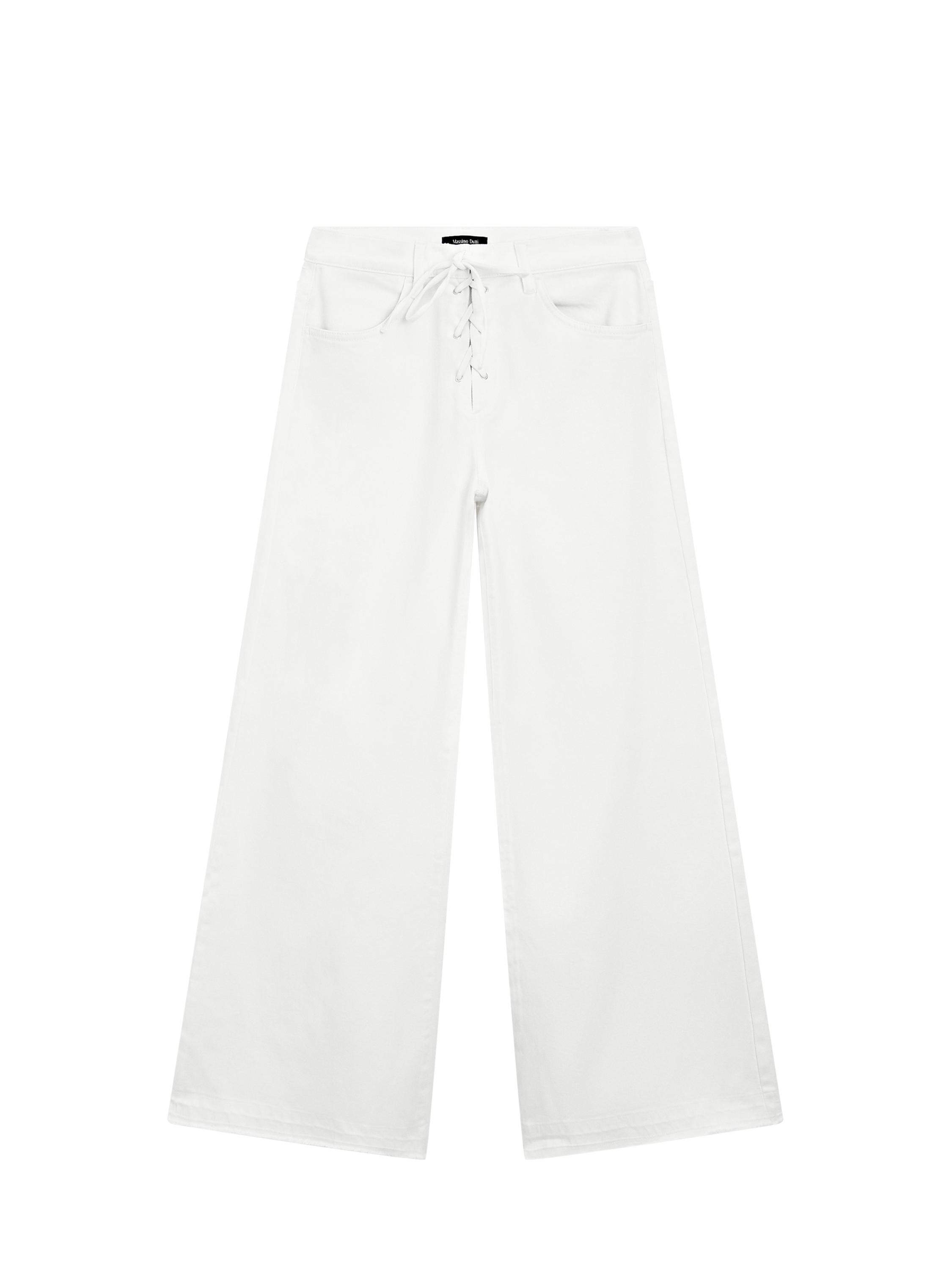 Flare fit jeans with lace-up detail