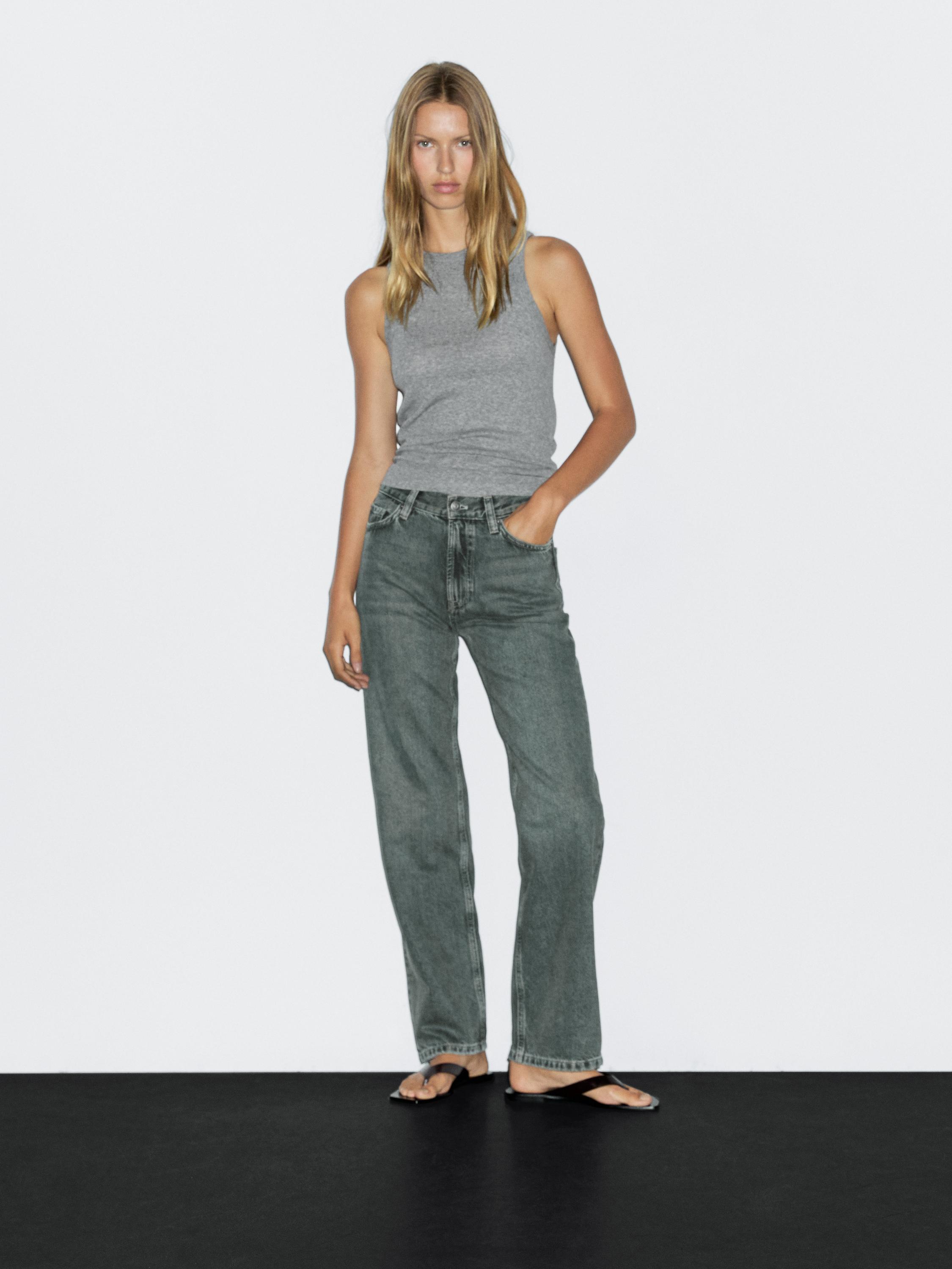 Straight fit high-waist jeans