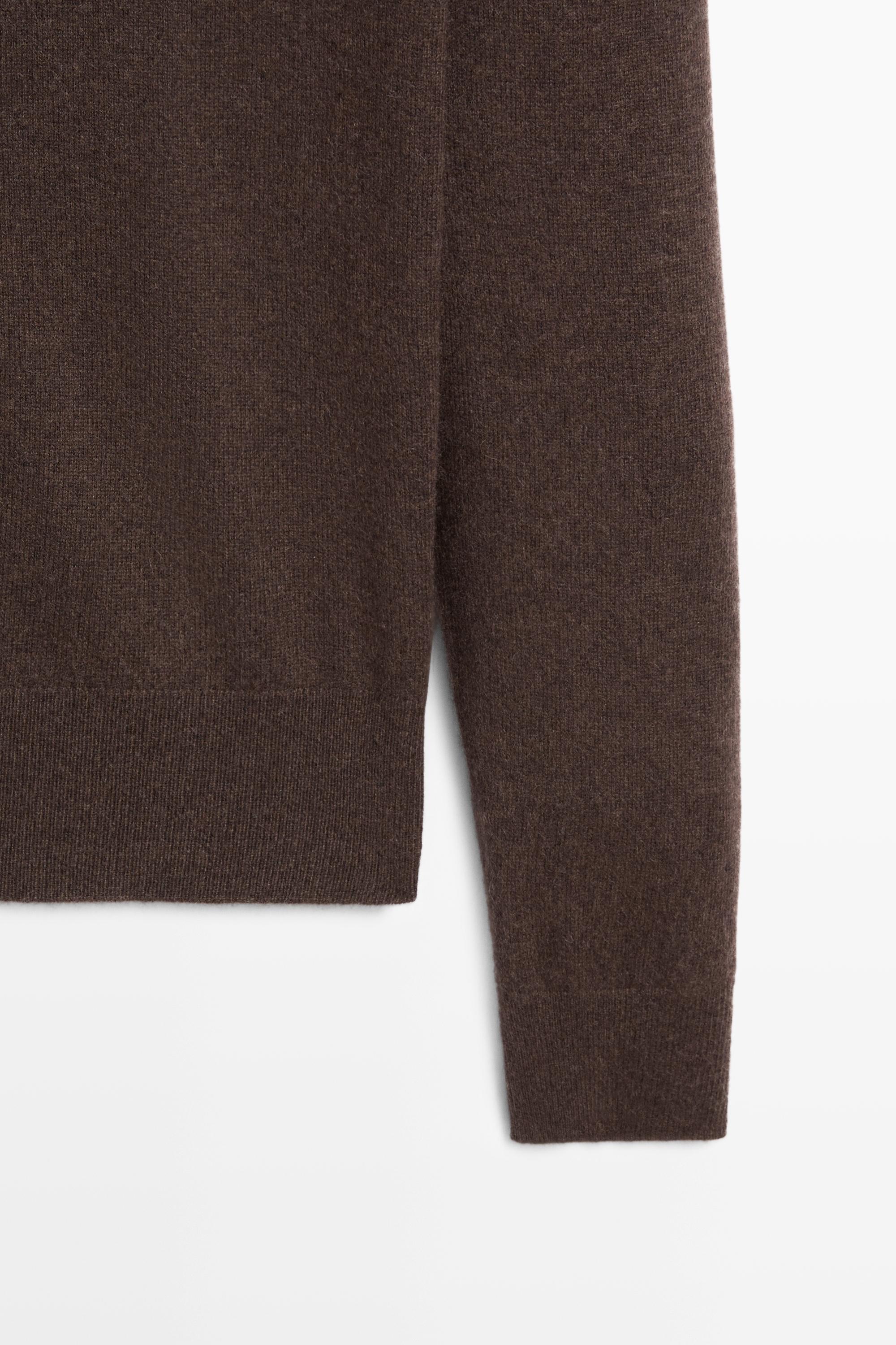 100% cashmere knit sweater — Tobacco brown