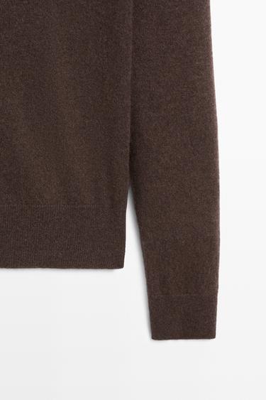 100% cashmere knit sweater — Tobacco brown 7