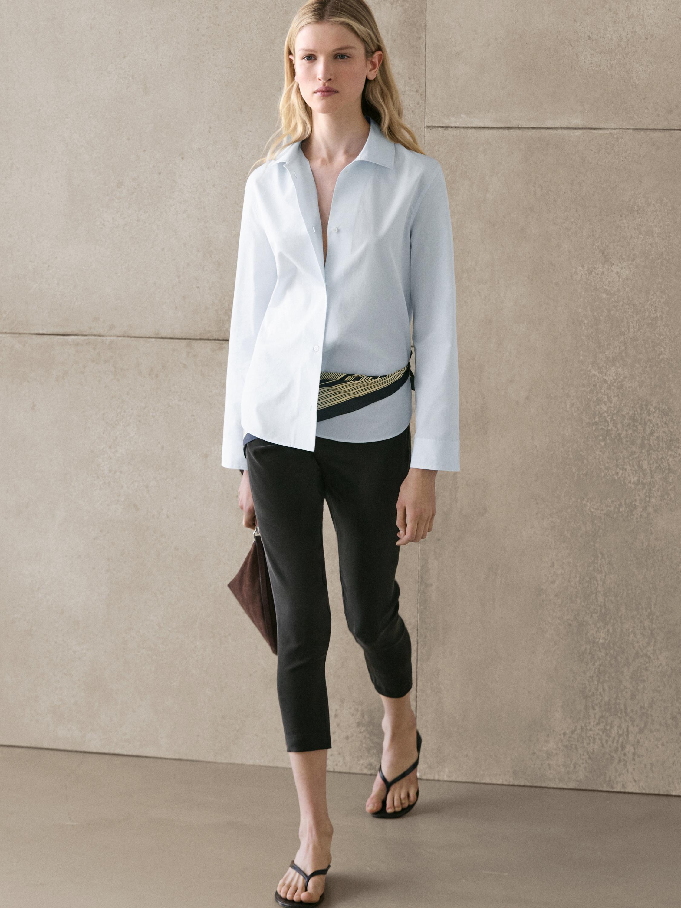 100% cotton poplin shirt — SKY BLUE