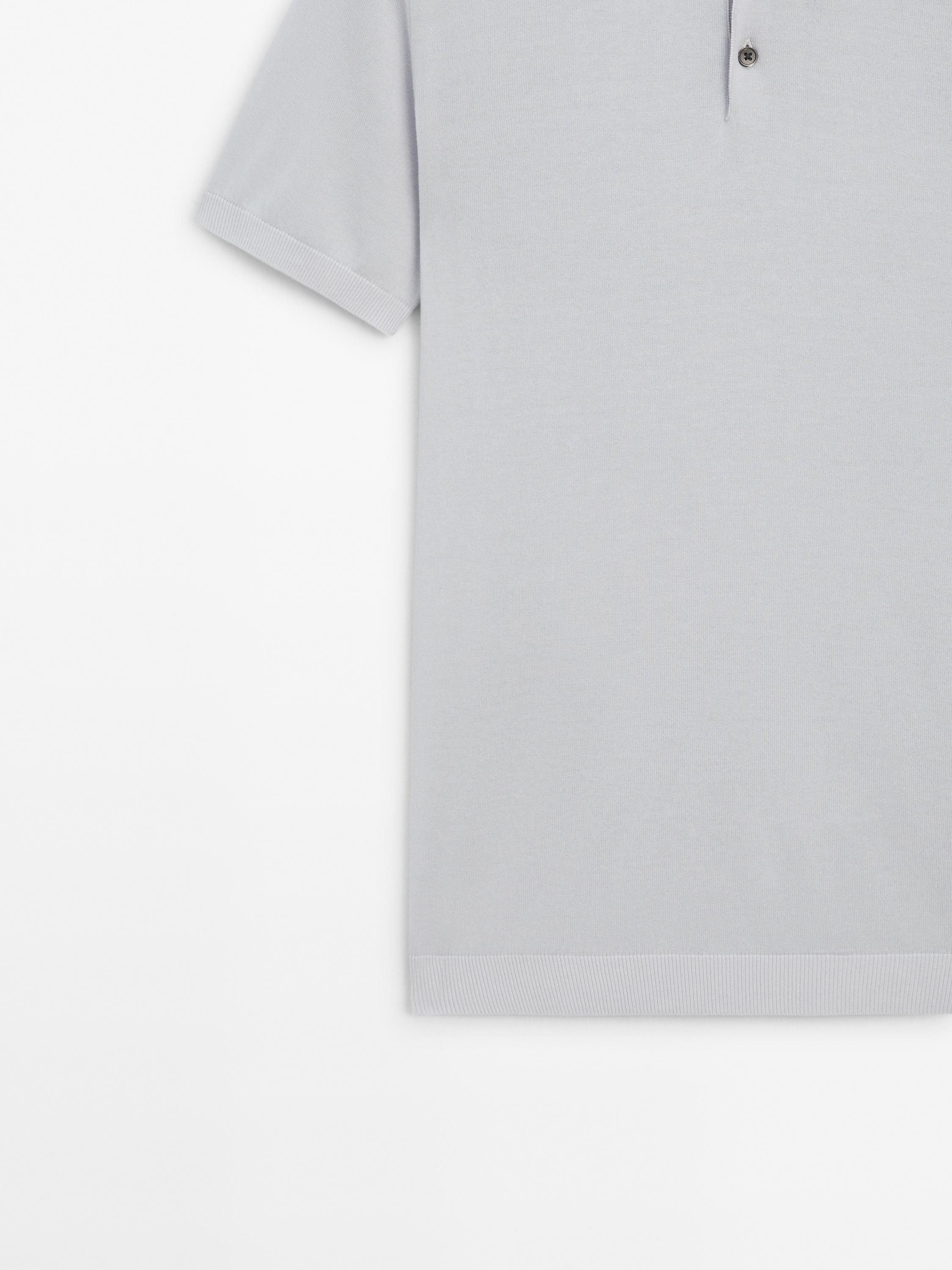 Short sleeve cotton polo sweater